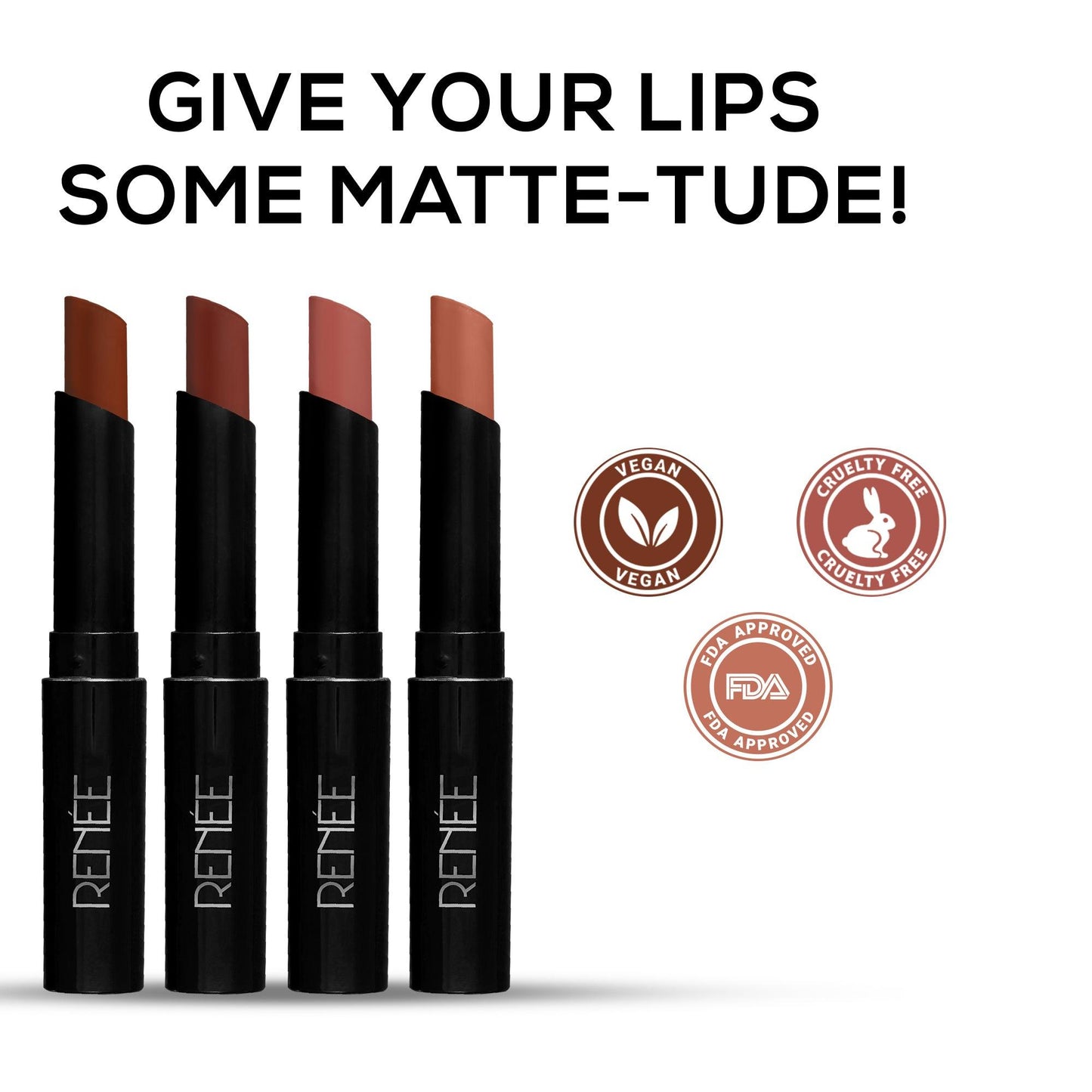 RENEE Very Matte Lipsticks - Long Lasting Weightless Velvety Formula