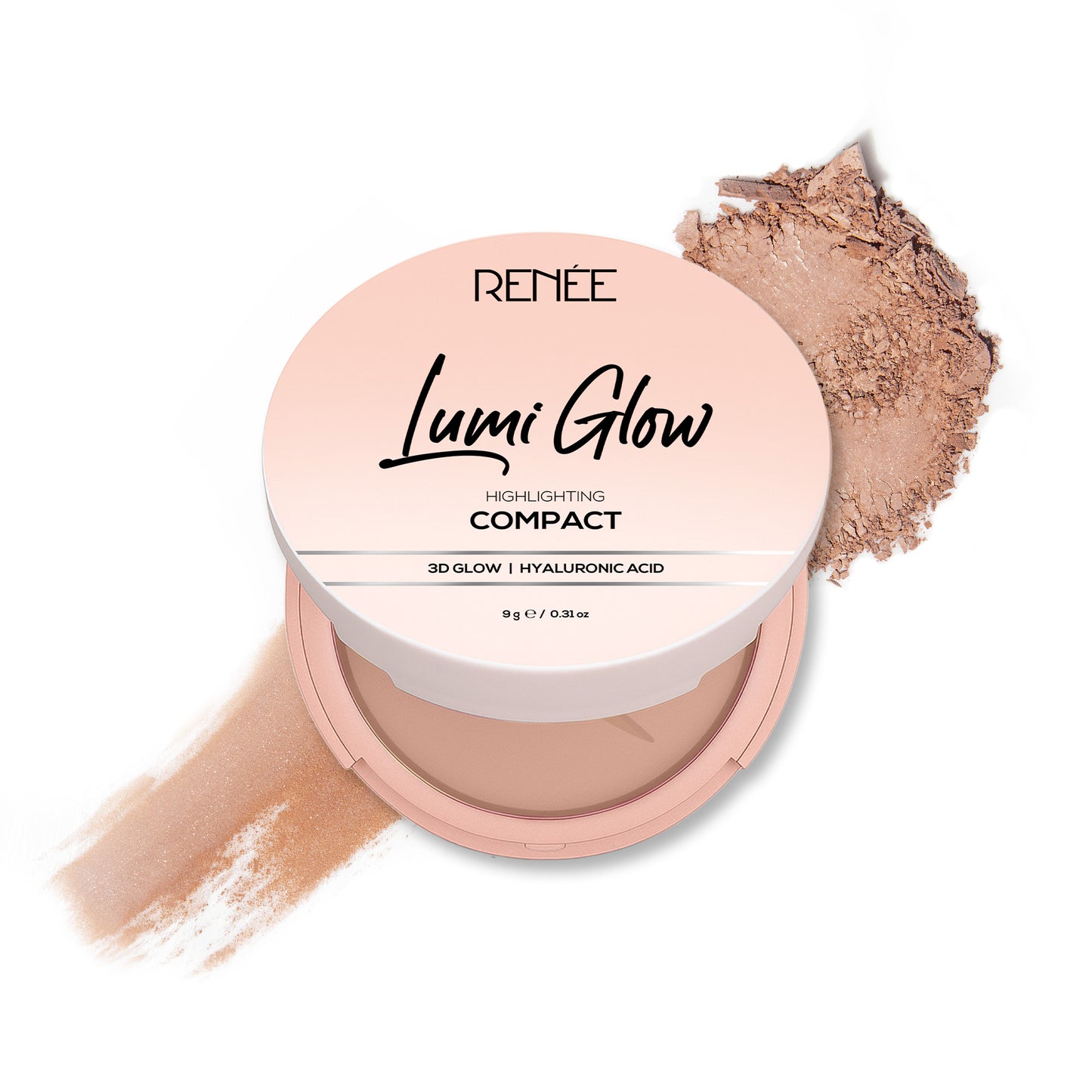 RENEE Lumi Glow Highlighting Compact with 3D Glow For Luminous Skin, 9 g