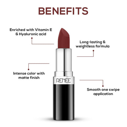 RENEE Stunner Matte Lipstick, 4 g