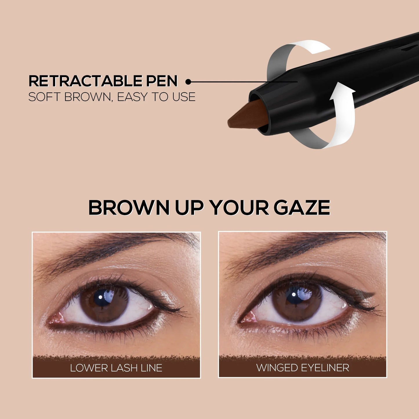 RENEE Pure Brown Kajal Pen with Sharpener, 0.30 g