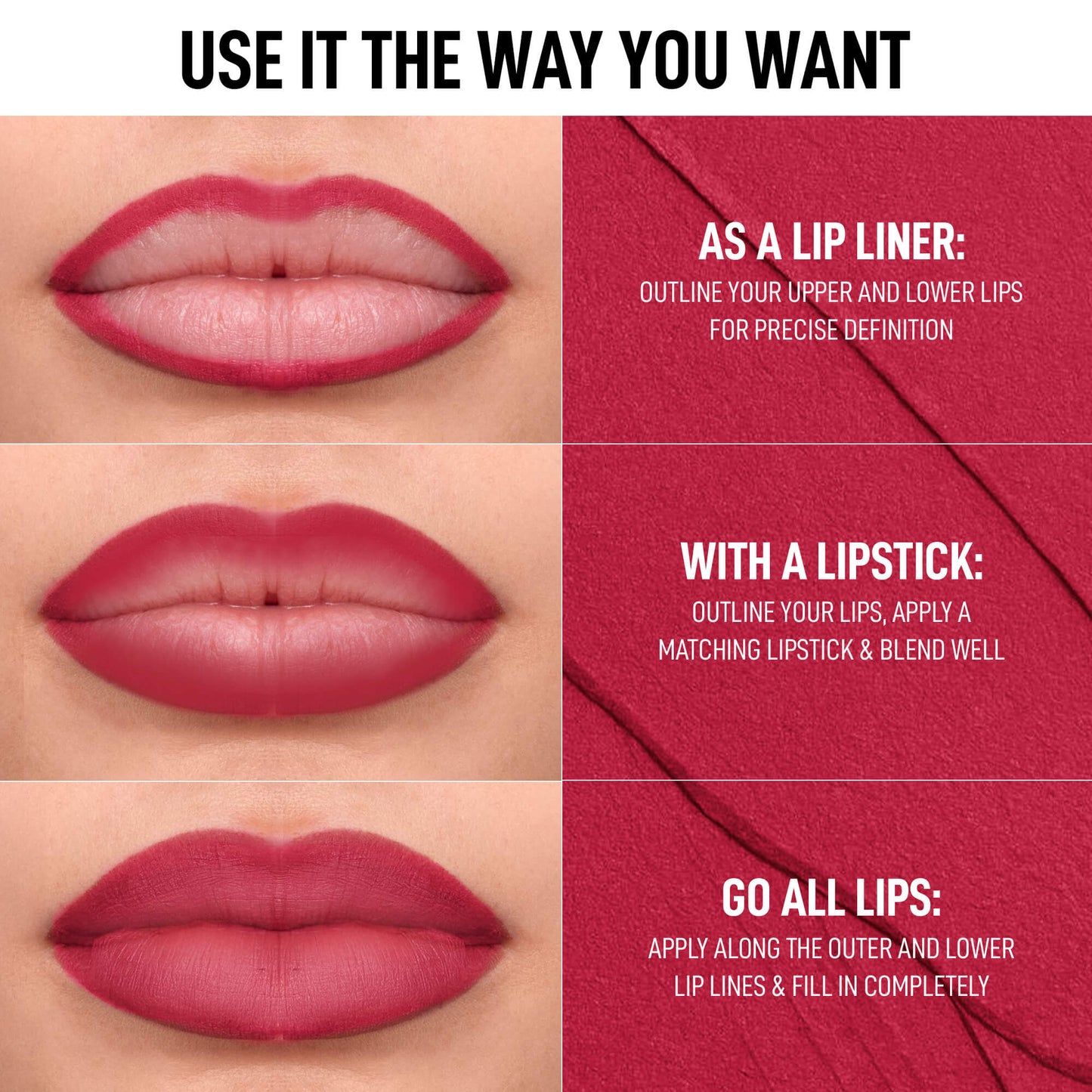 RENEE Curve Matte Lip Liner With Sharpener, 2.5g