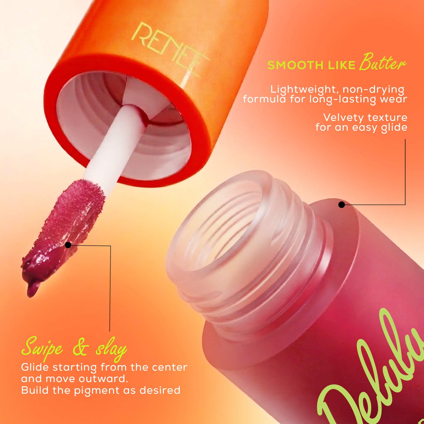 RENEE Delulu Blurring Matte Liquid Lipstick, 4ml