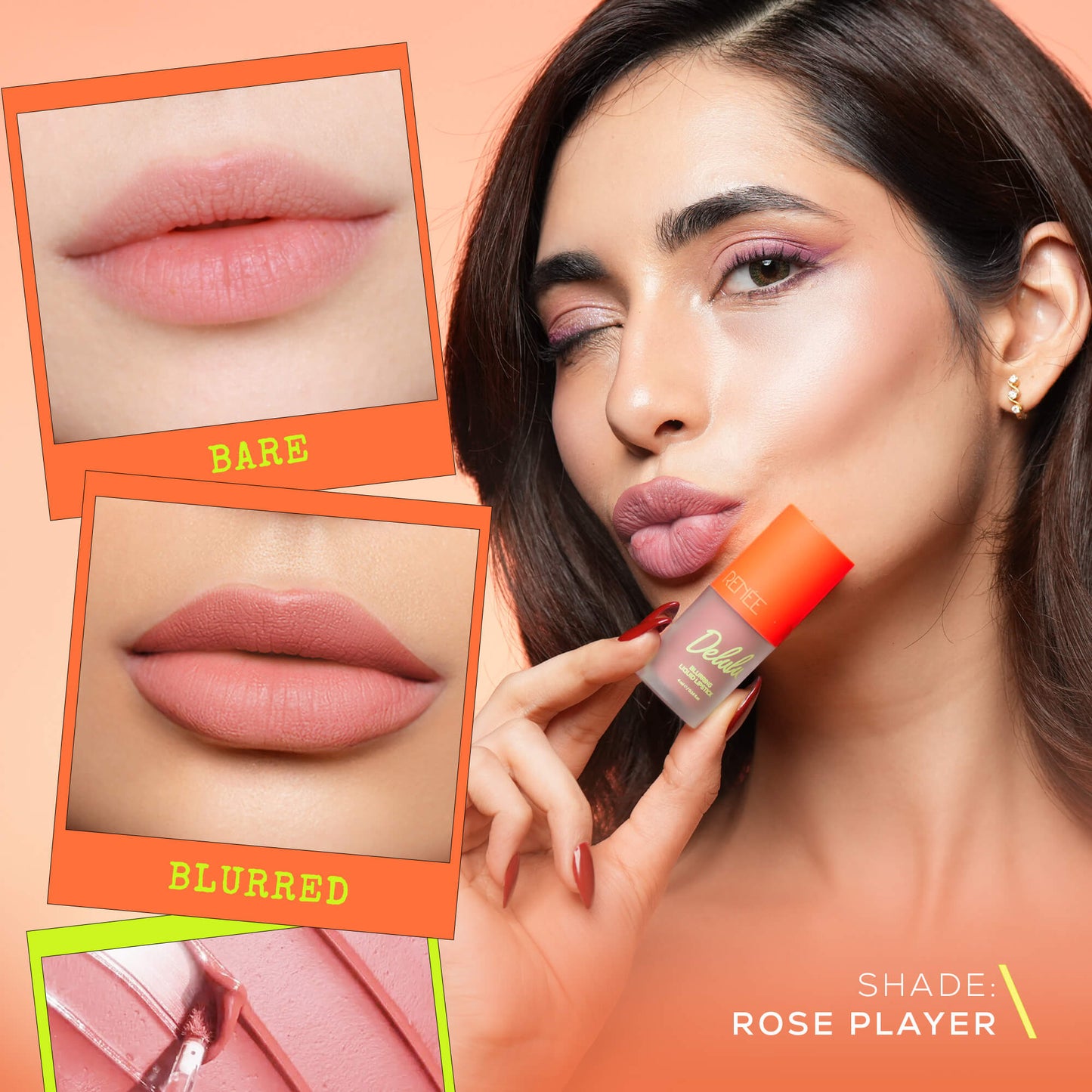 RENEE Delulu Blurring Matte Liquid Lipstick, 4ml