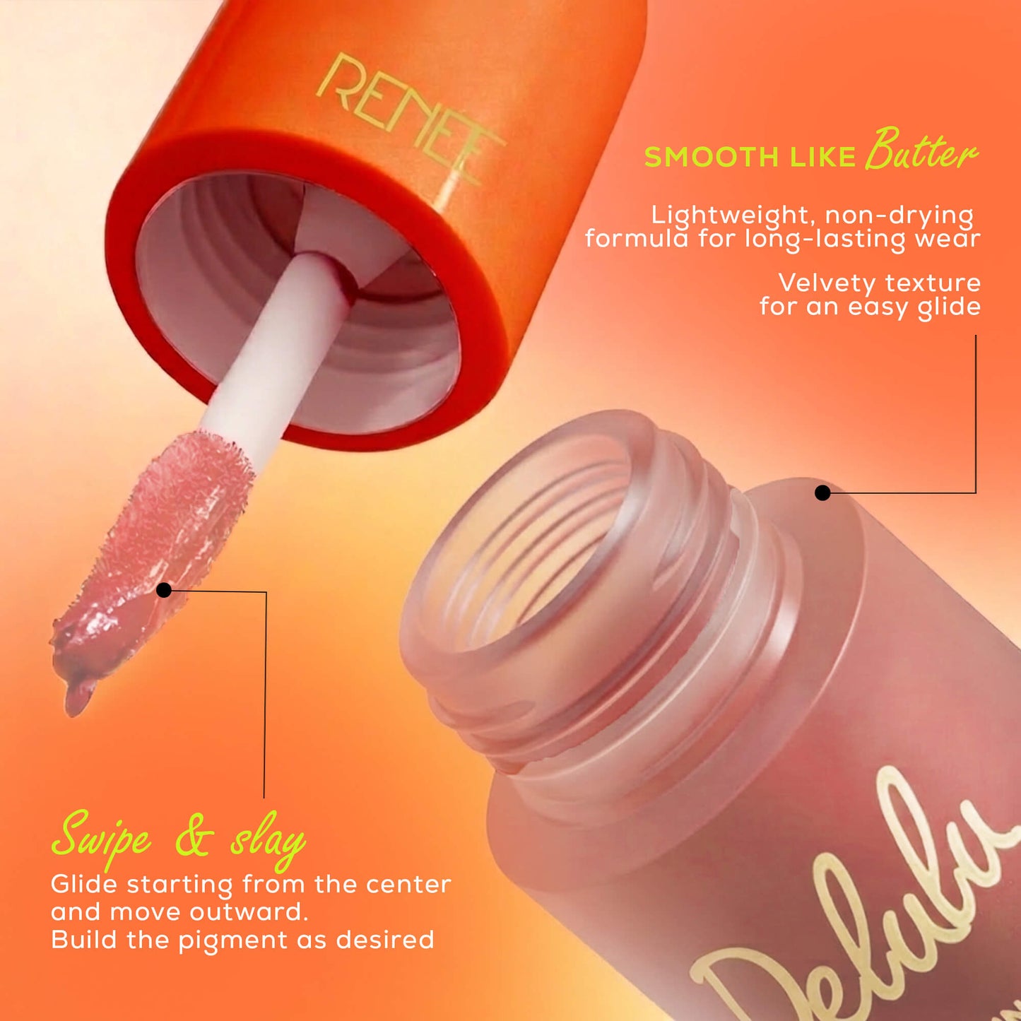 RENEE Delulu Blurring Matte Liquid Lipstick, 4ml