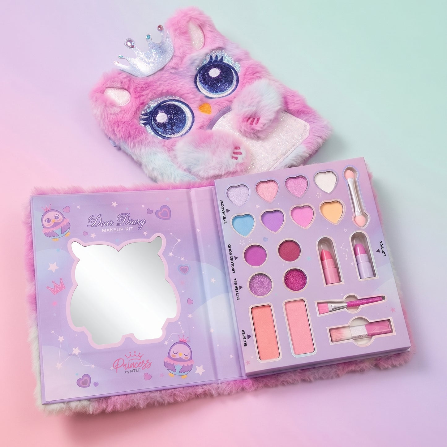 Dear Diary Makeup Kit With Brushes For Kids & Preteens by Princess by RENEE, Dermatologically Tested