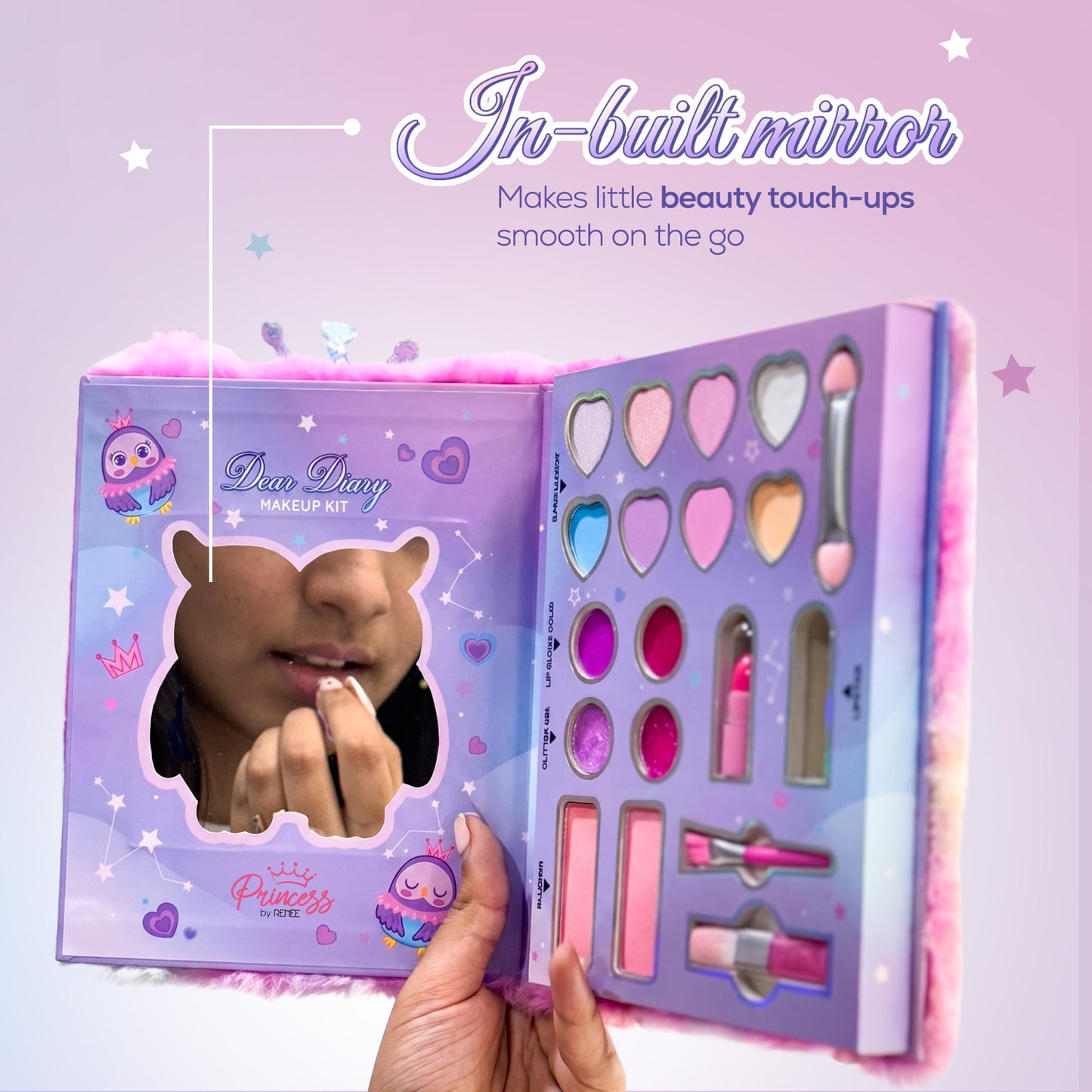 Dear Diary Makeup Kit With Brushes For Kids & Preteens by Princess by RENEE, Dermatologically Tested