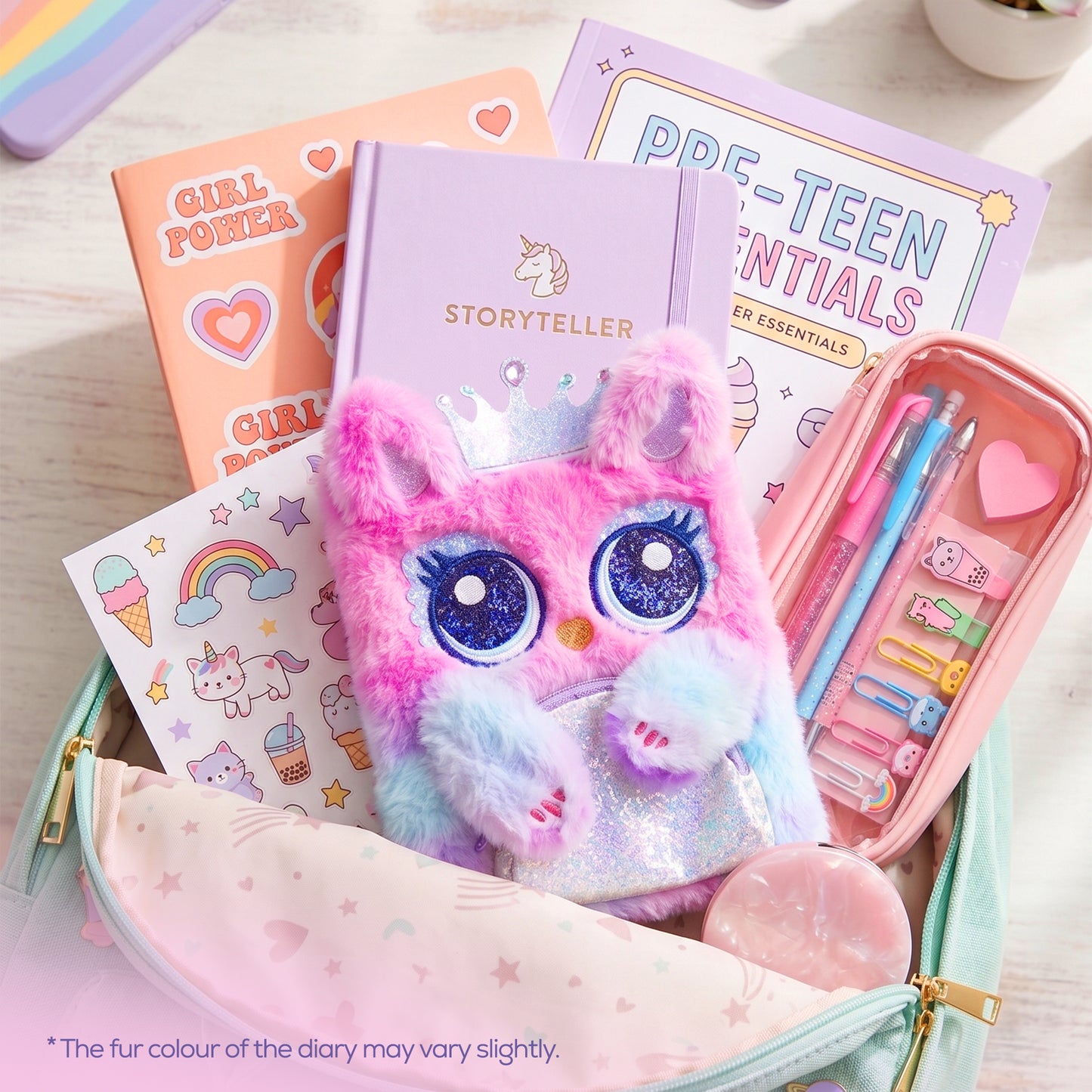Dear Diary Makeup Kit With Brushes For Kids & Preteens by Princess by RENEE, Dermatologically Tested