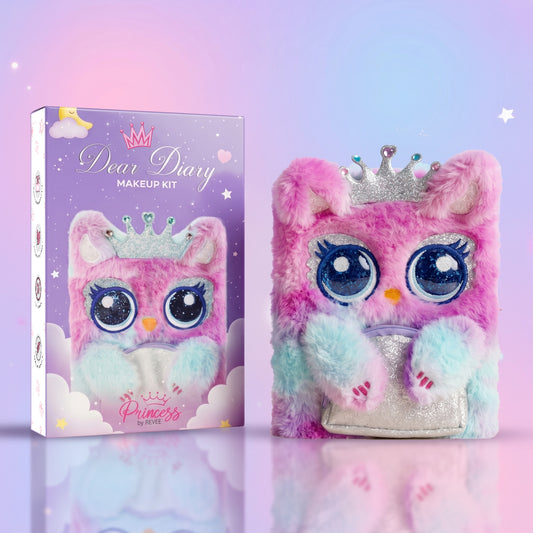 Dear Diary Makeup Kit With Brushes For Kids & Preteens by Princess by RENEE, Dermatologically Tested