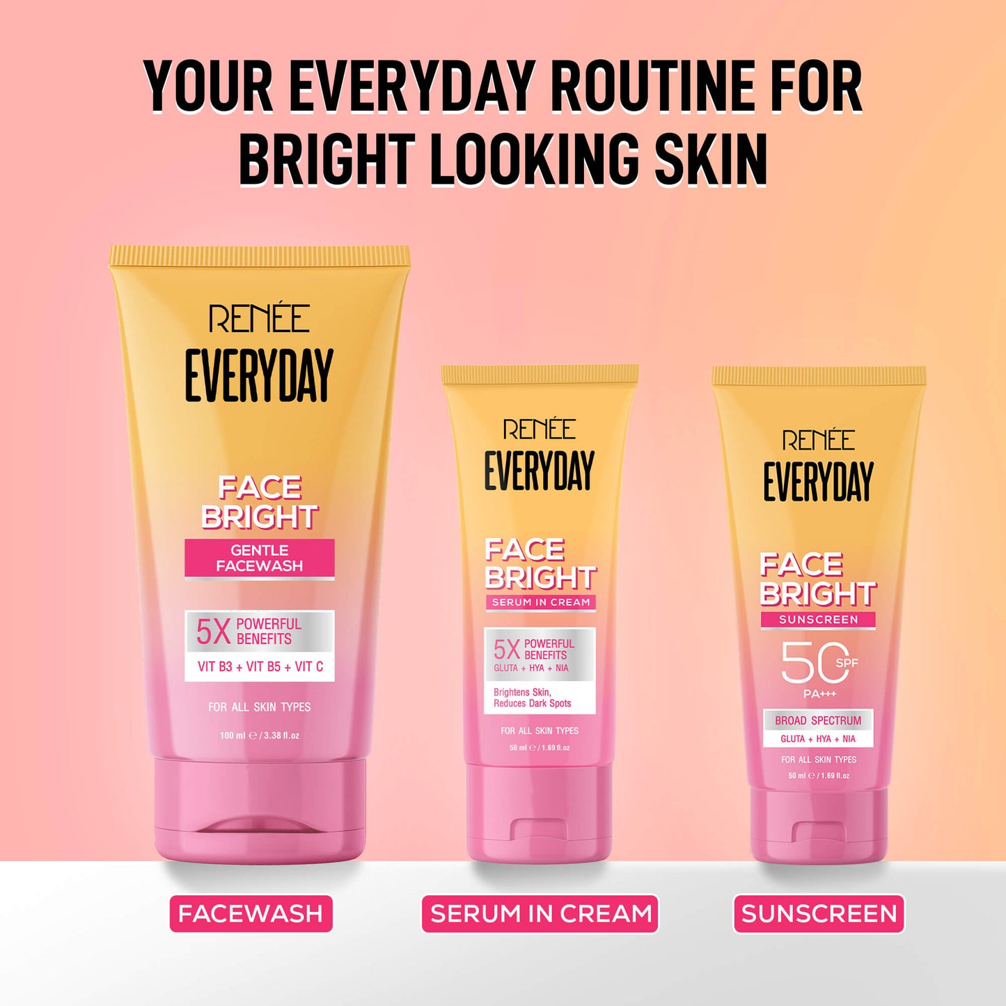 RENEE Everyday Face Bright Serum In Cream For Clear, Bright Skin, Pack of 2