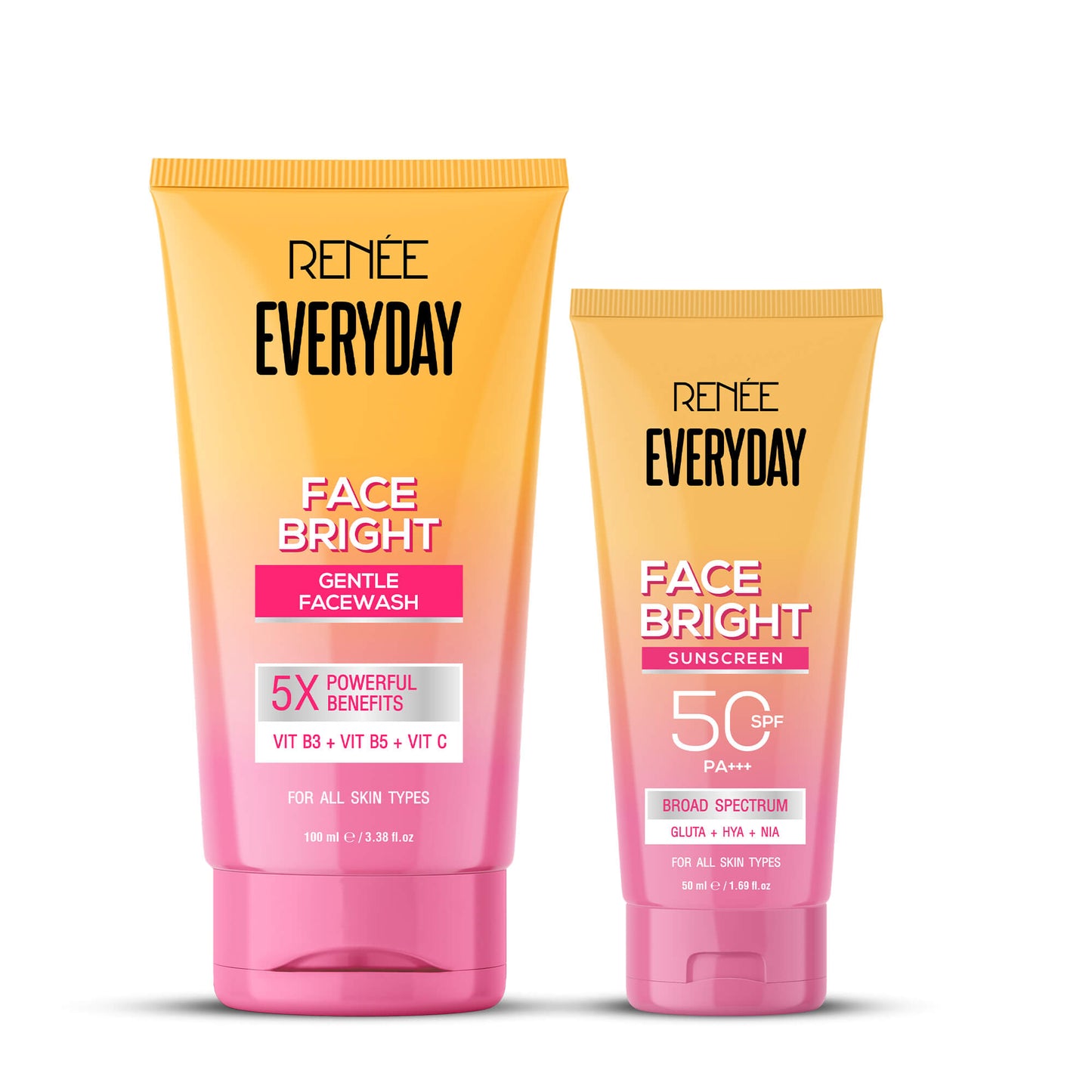 RENEE Everyday Face Bright Gentle Facewash For Fresh, Clean Skin, Pack of 2