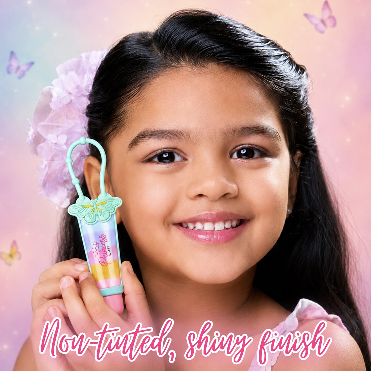 Five Layer Shiny Lip Gloss With Keychain For Kids & Preteens by Princess by RENEE