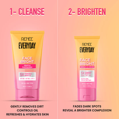 Go Bright 3-in-1 Skincare Set – Facewash, Scrub Soap & Face Cream for Glowing, Even-Toned & Tan-Free Skin