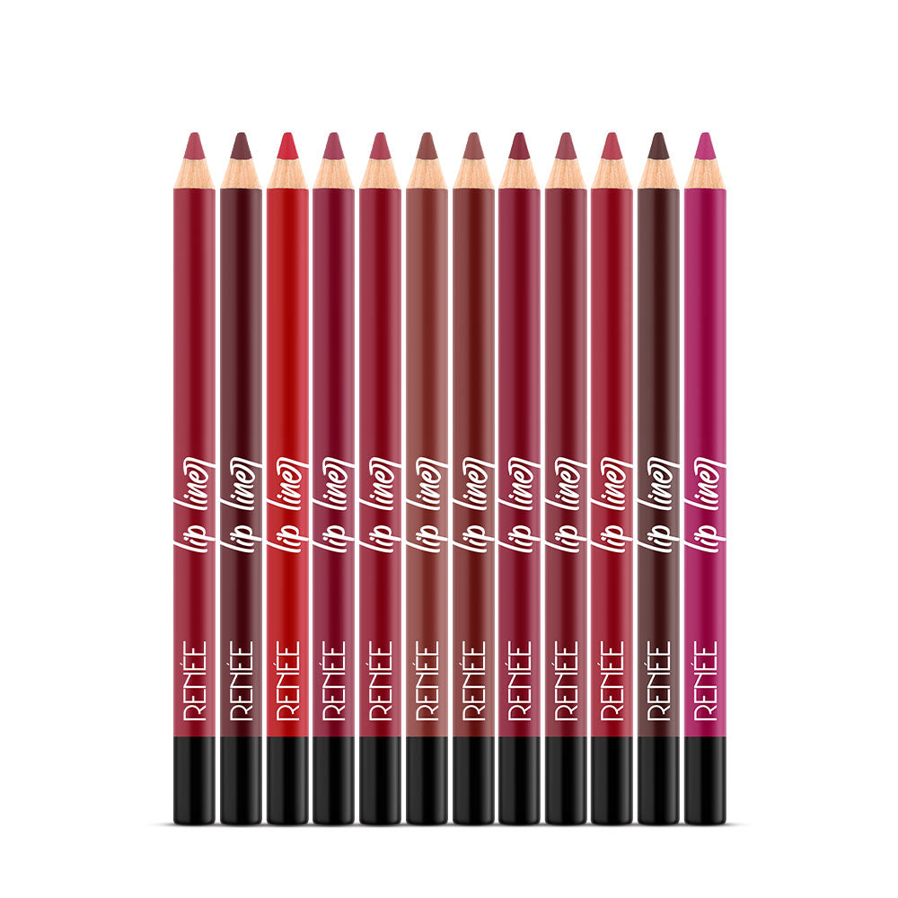RENEE Define Matte Pencil Lip Liner, Set of 12