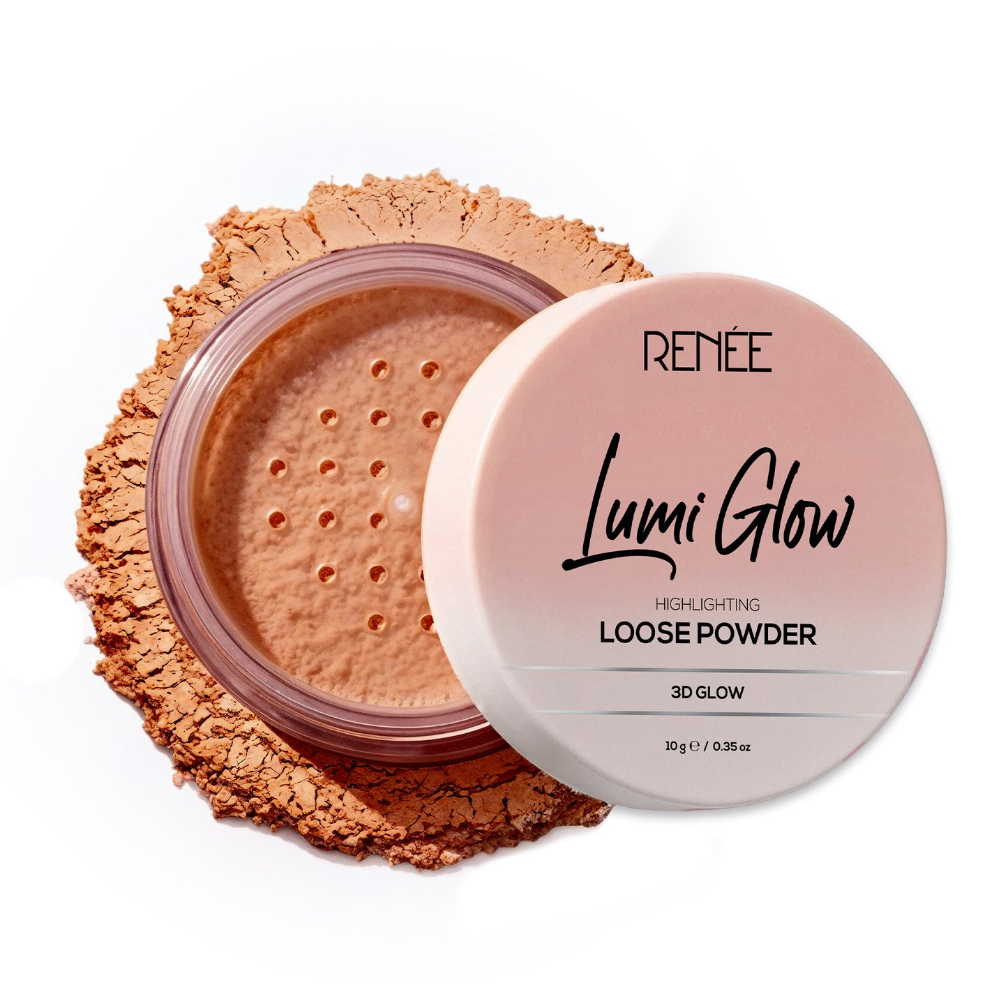 RENEE Lumi Glow Highlighting Loose Powder For Face With Luminous, 3D Glow, Sets Makeup