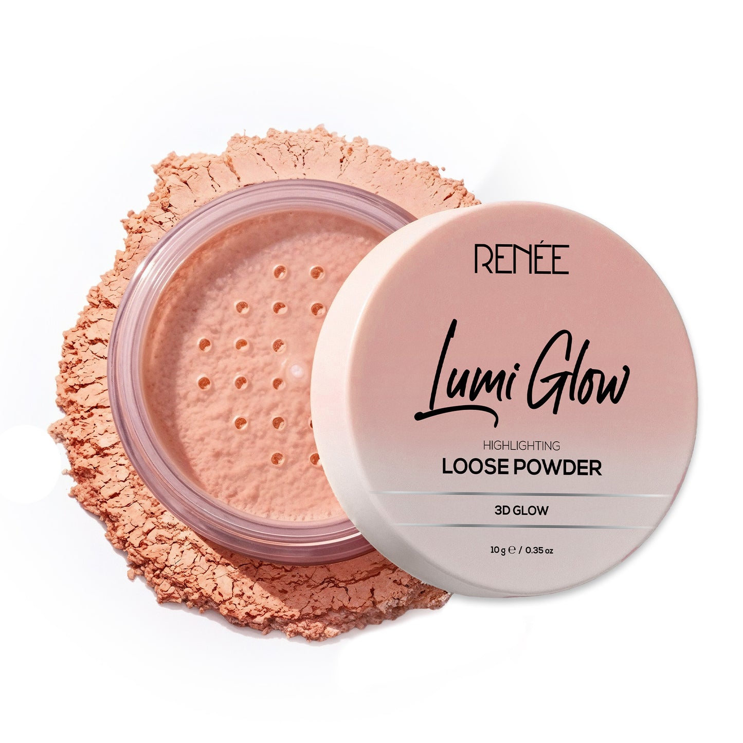 RENEE Lumi Glow Highlighting Loose Powder For Face With Luminous, 3D Glow, Sets Makeup