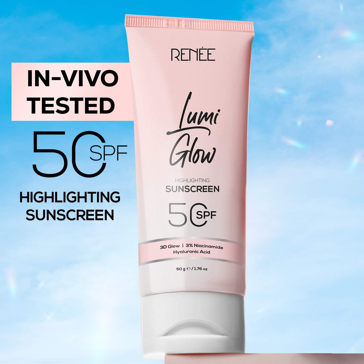 RENEE Lumi Glow Highlighting Sunscreen In-Vivo Tested SPF 50