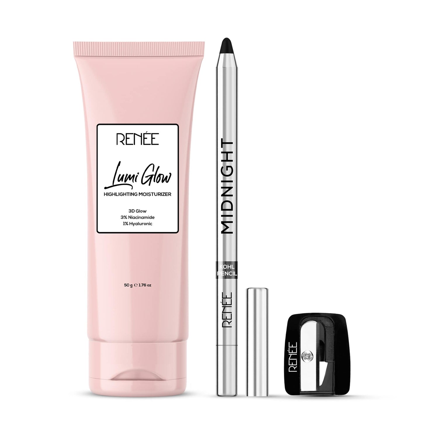 Renee Midnight Kohl Kajal & Lumi Glow Highlighting Moisturizer Cream Combo