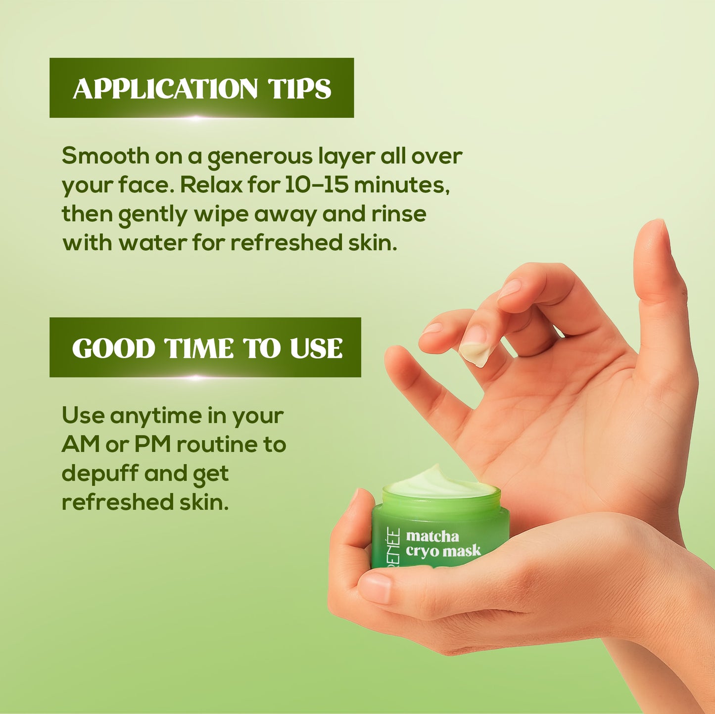 RENEE Matcha Cryo Face Cooling Mask, 45 g