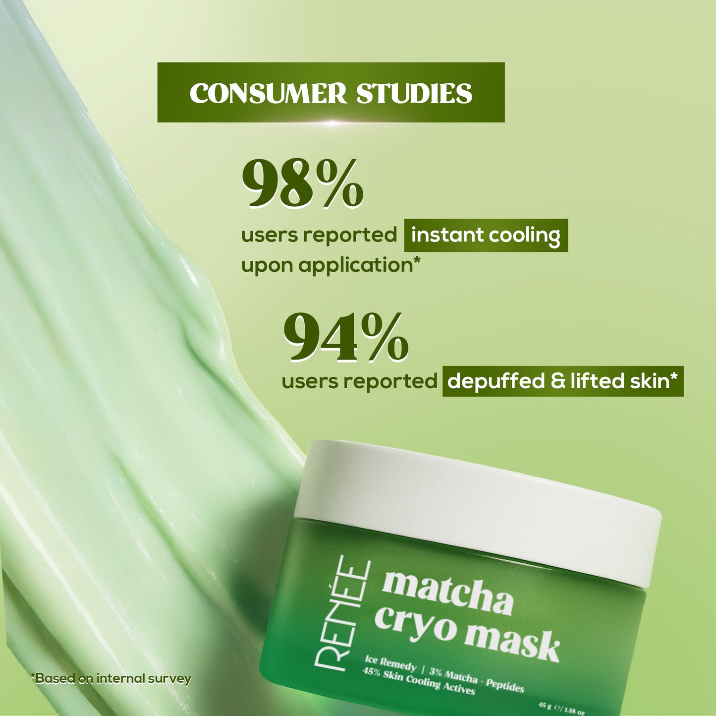 RENEE Matcha Cryo Face Cooling Mask, 45 g