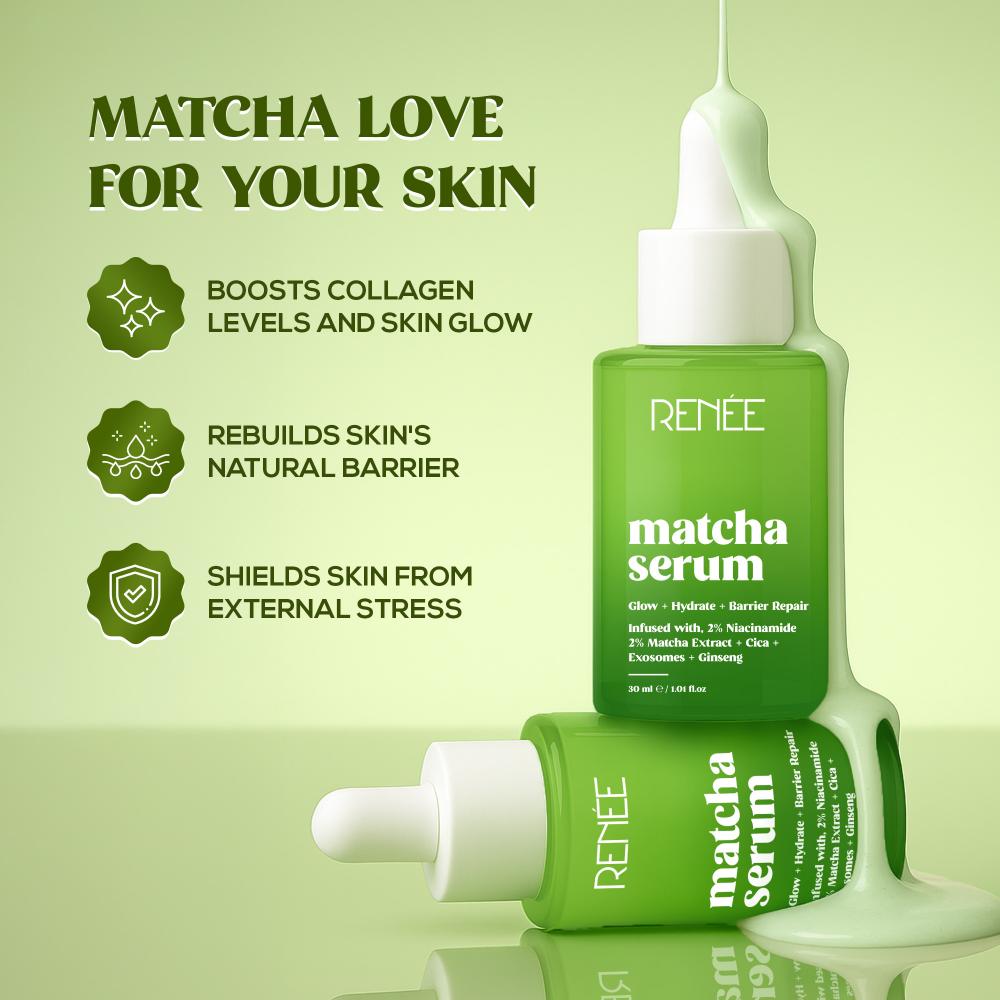 RENEE Matcha Face Serum For Hydration and Glow, 30ml