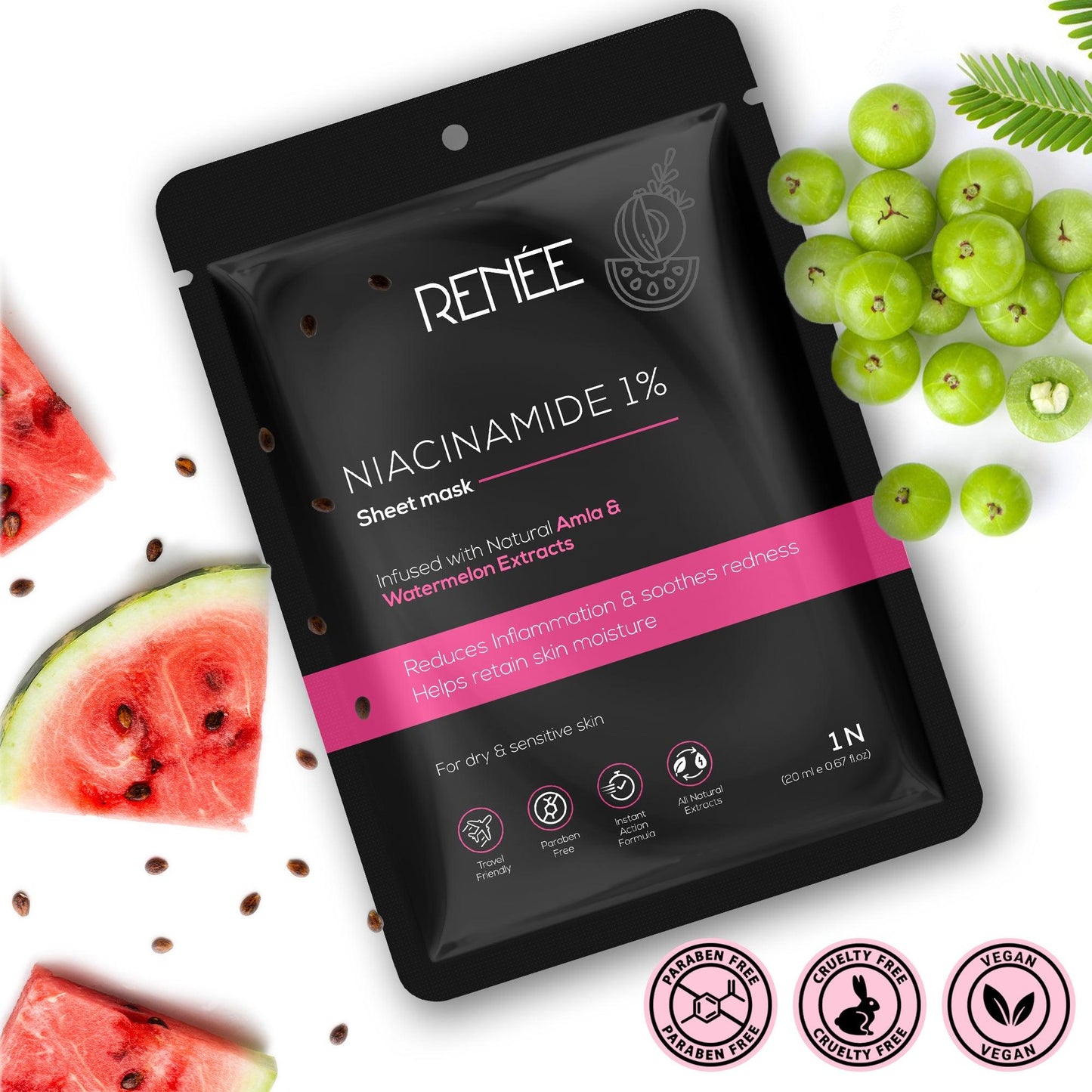 RENEE Niacinamide Sheet mask, 20ml
