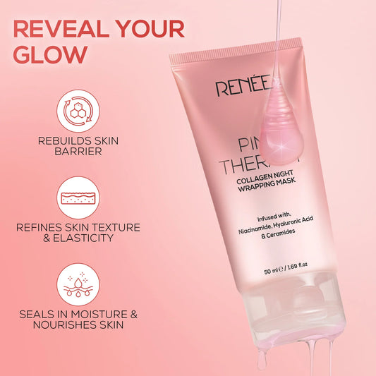 RENEE Pink Therapy Collagen Night Wrapping Anti-Aging Face Mask