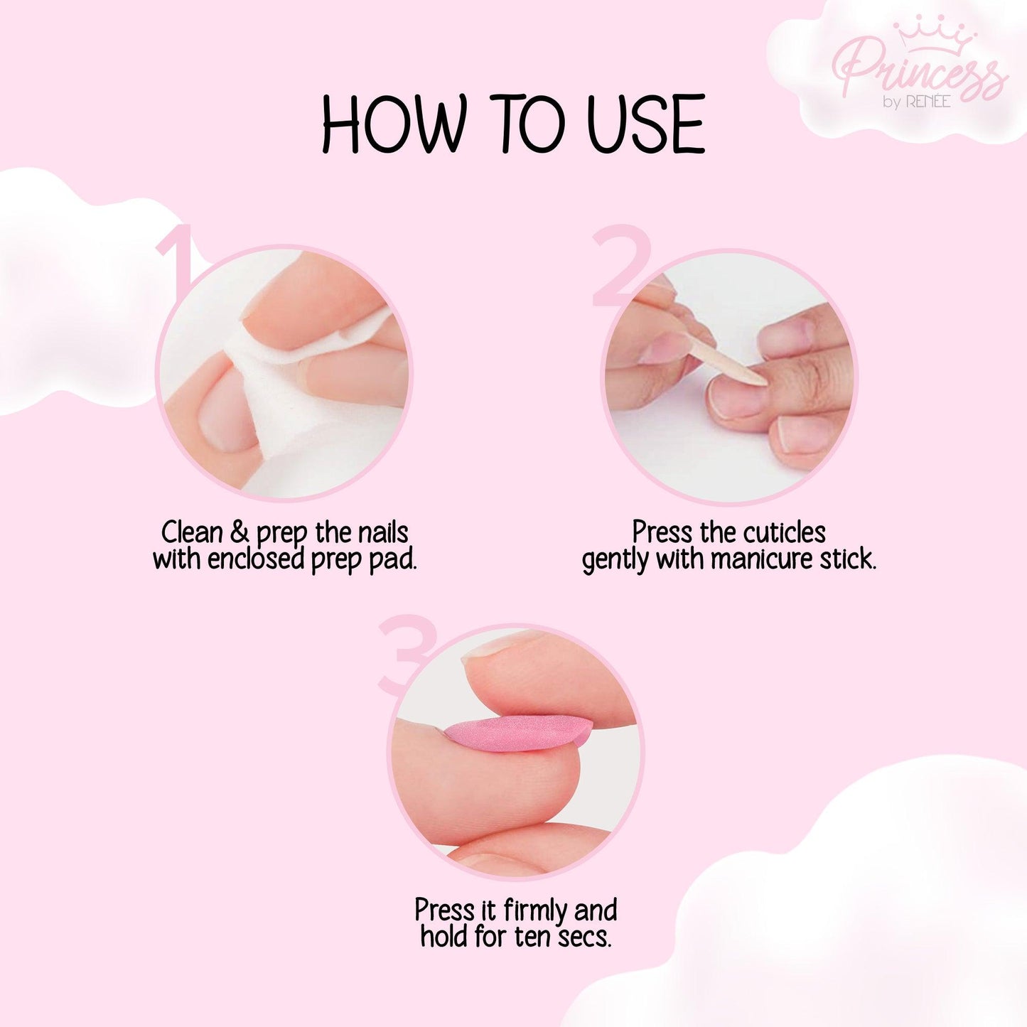 Stick On Nails by Princess by RENEE, Pack of 24