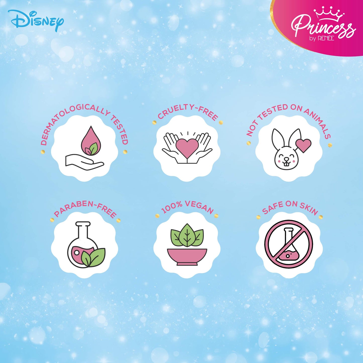 Disney Fairytale Perfume Combo of 5 by Princess by RENEE, 10 ml each