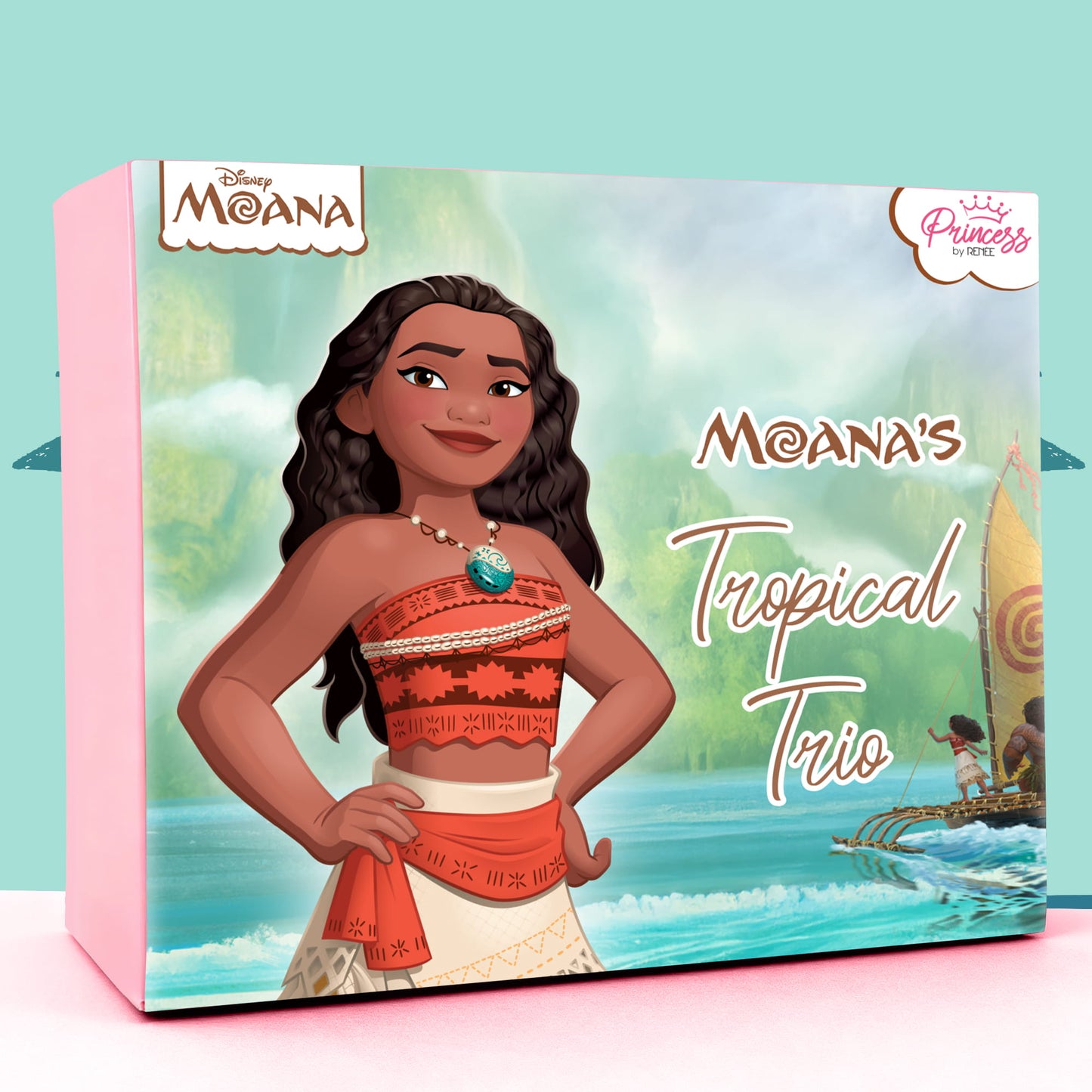 Moana’s Tropical Trio Nail & Lip Beauty Set For Preteens - Disney Princess by RENEE
