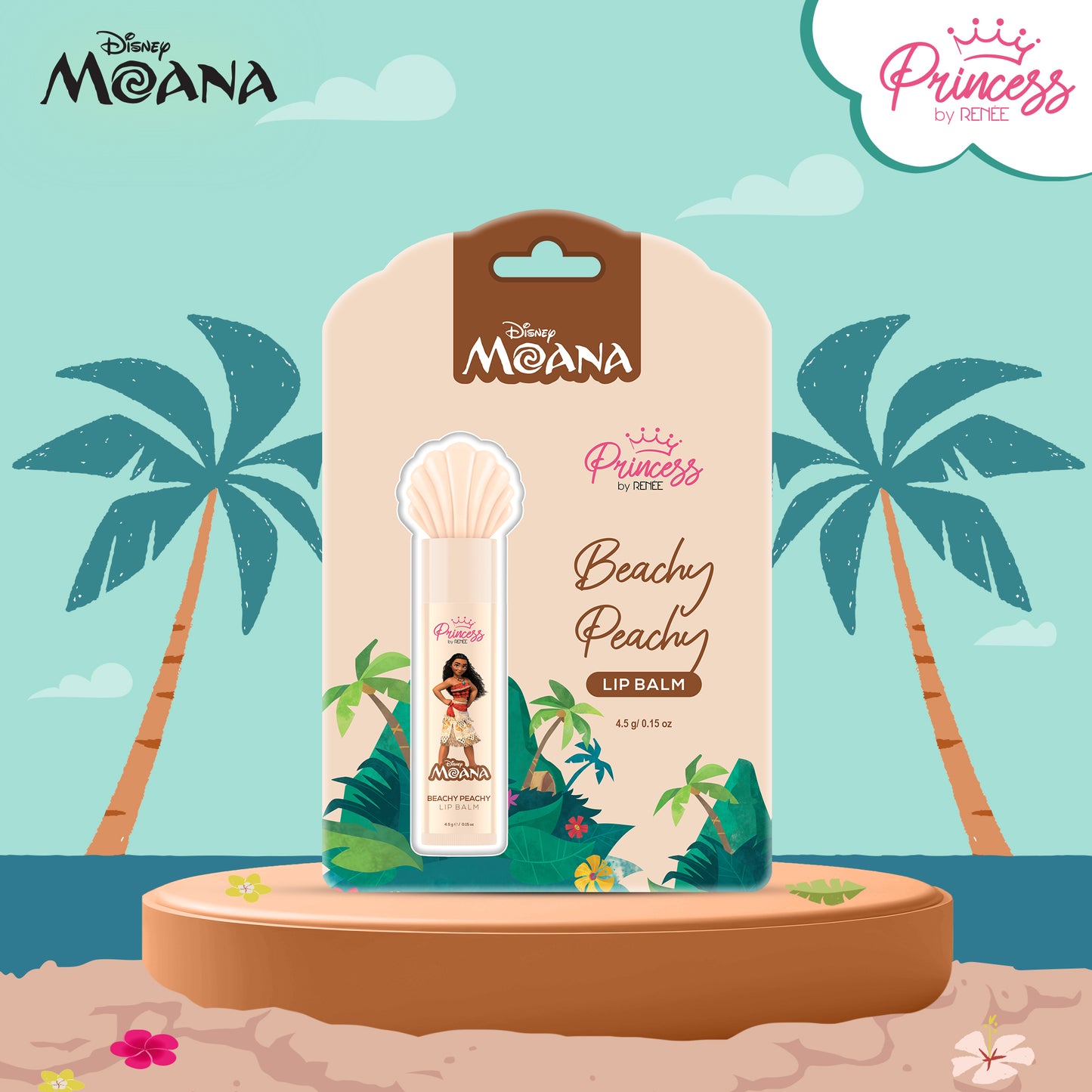 Princess by RENEE Disney Moana’s Tropical Trio Nail & Lip Beauty Set For Preteens