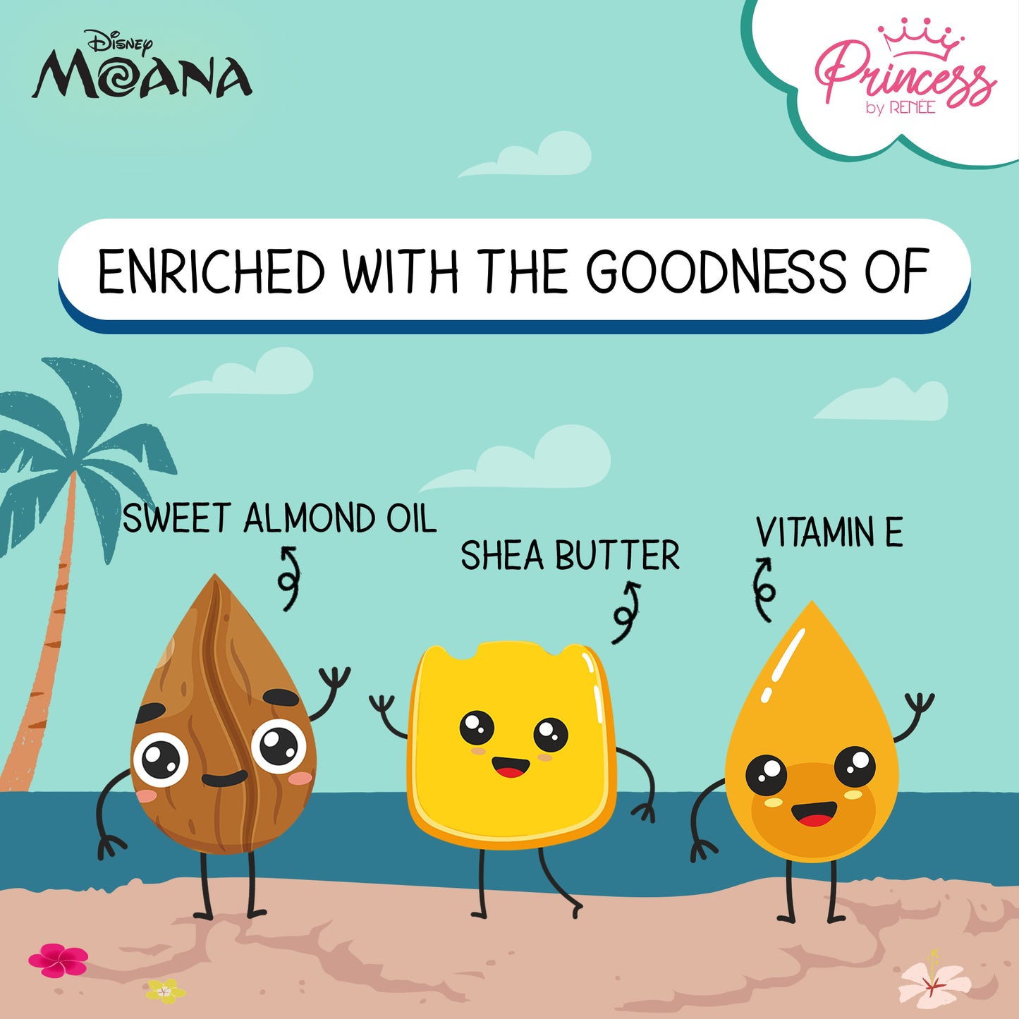 Princess by RENEE Disney Moana’s Tropical Trio Nail & Lip Beauty Set For Preteens