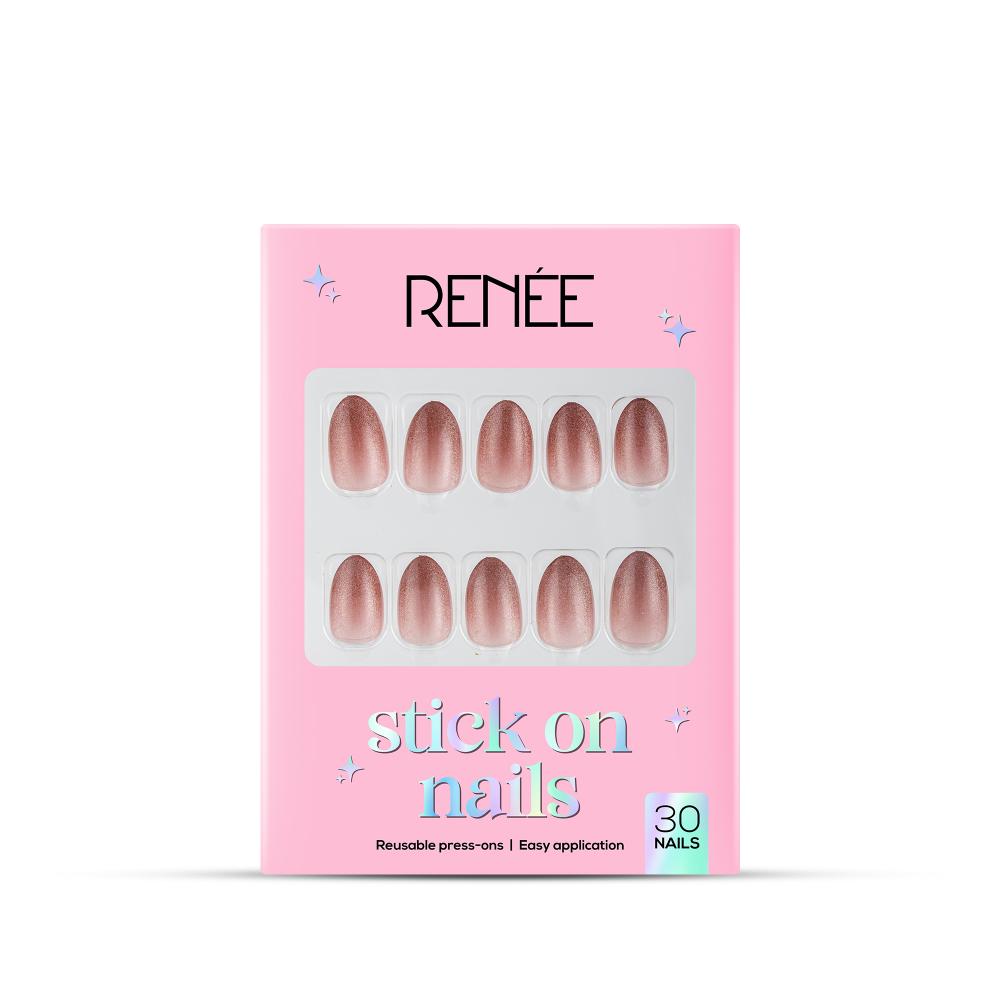 RENEE Stick on Nails With Glue- Pack of 30 Reusable & Long-lasting Nails