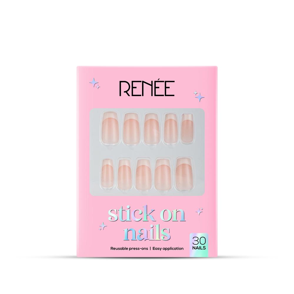 RENEE Stick on Nails With Glue- Pack of 30 Reusable & Long-lasting Nails