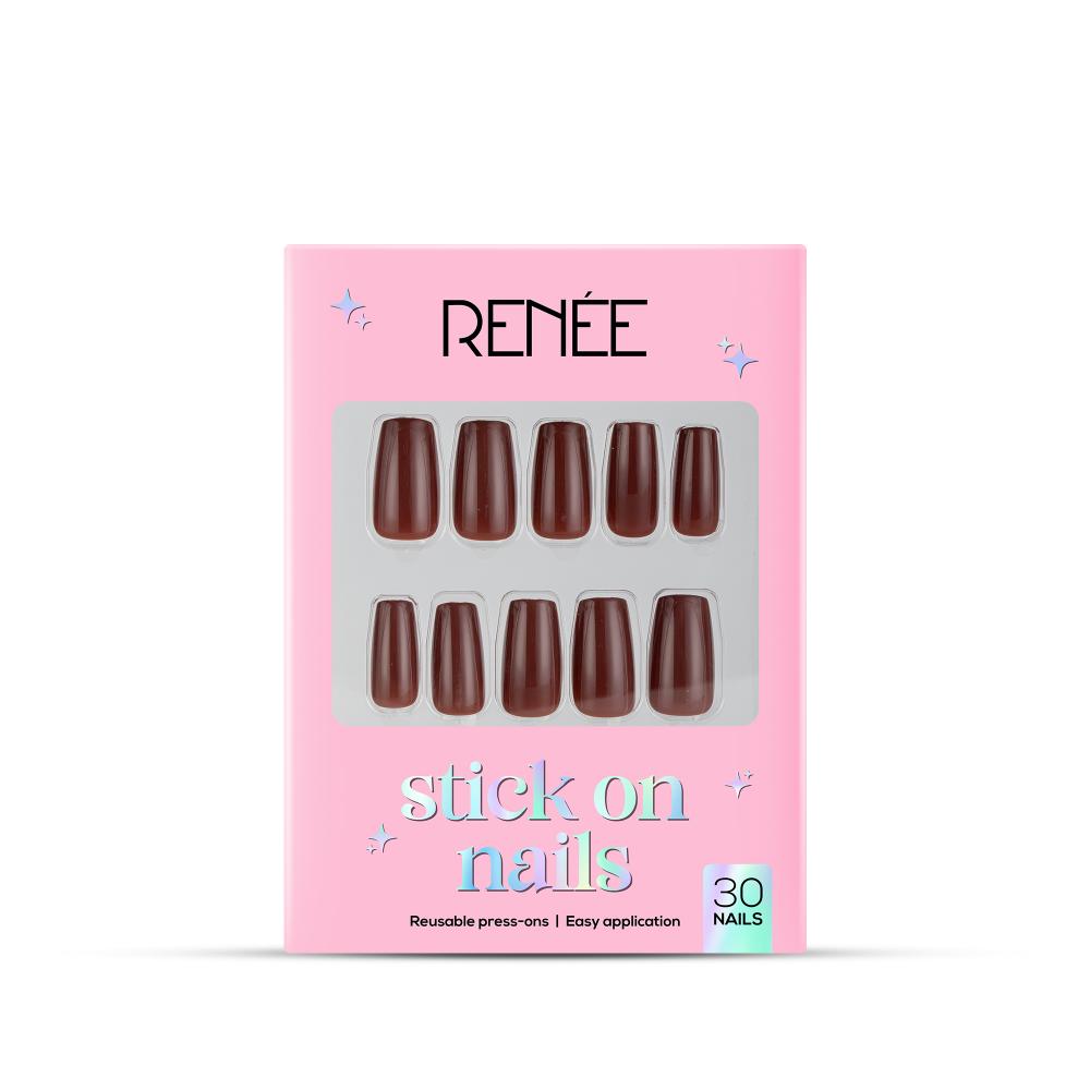 RENEE Stick on Nails With Glue- Pack of 30 Reusable & Long-lasting Nails