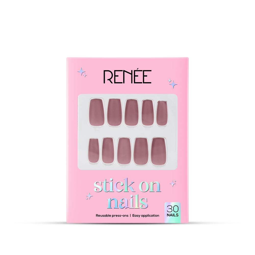 RENEE Stick on Nails With Glue- Pack of 30 Reusable & Long-lasting Nails