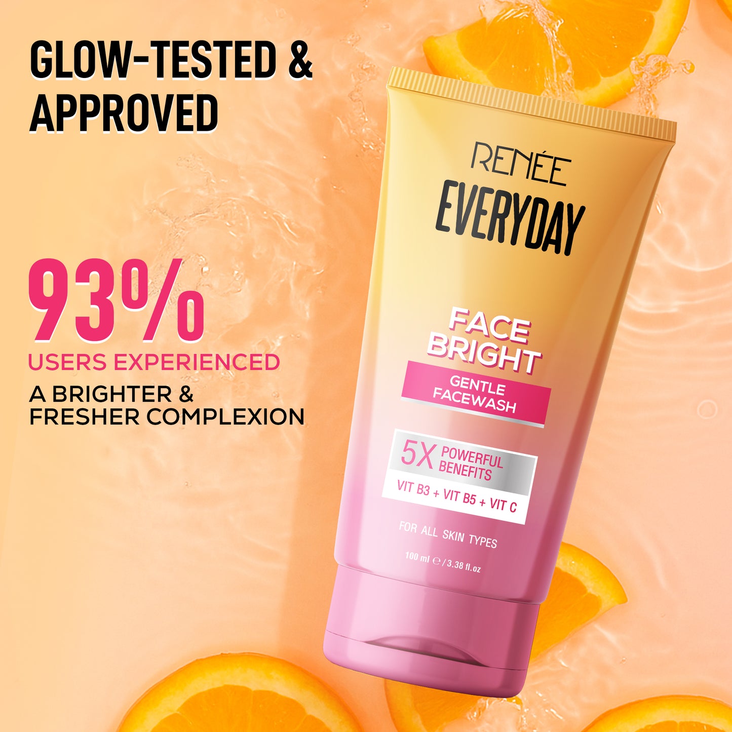 RENEE Everyday Face Bright Gentle Facewash For Fresh, Clean Skin, Pack of 2