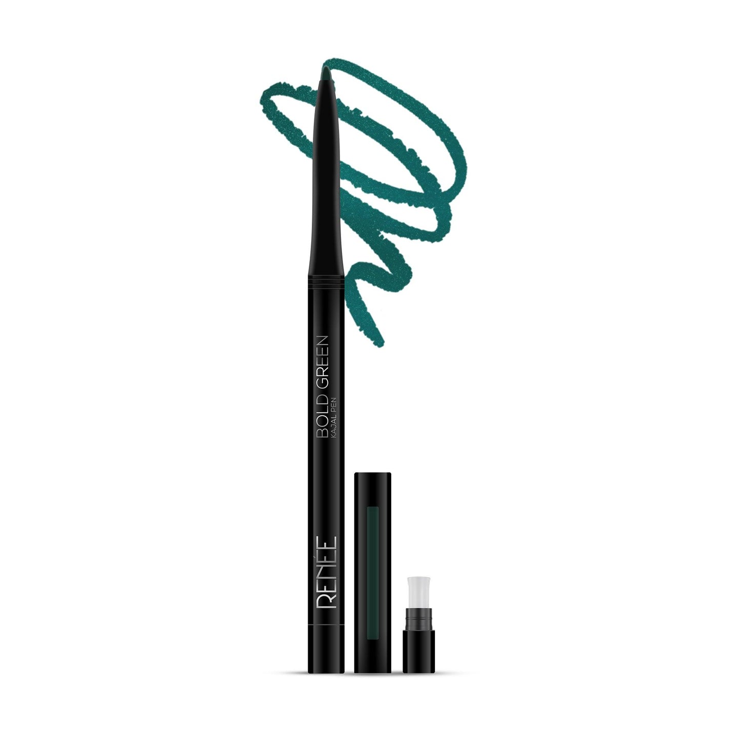 RENEE Bold Green Kajal Pen with Sharpener, 0.35g