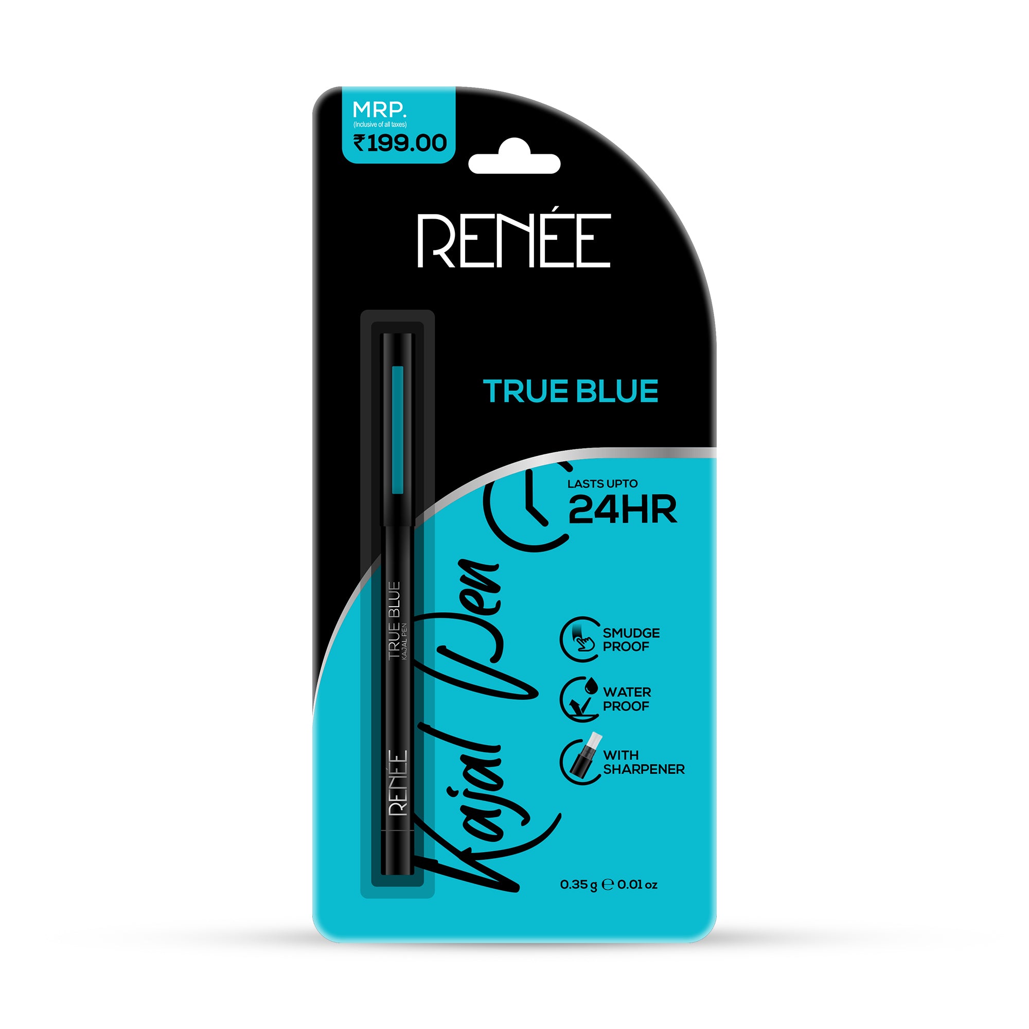 RENEE True Blue Kajal Pen with Sharpener, 0.35gm – Renee Cosmetics
