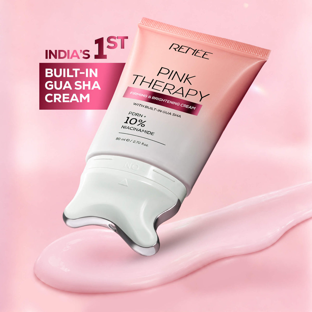 RENEE Pink Therapy Firming & Brightening Cream With Built-In Gua Sha