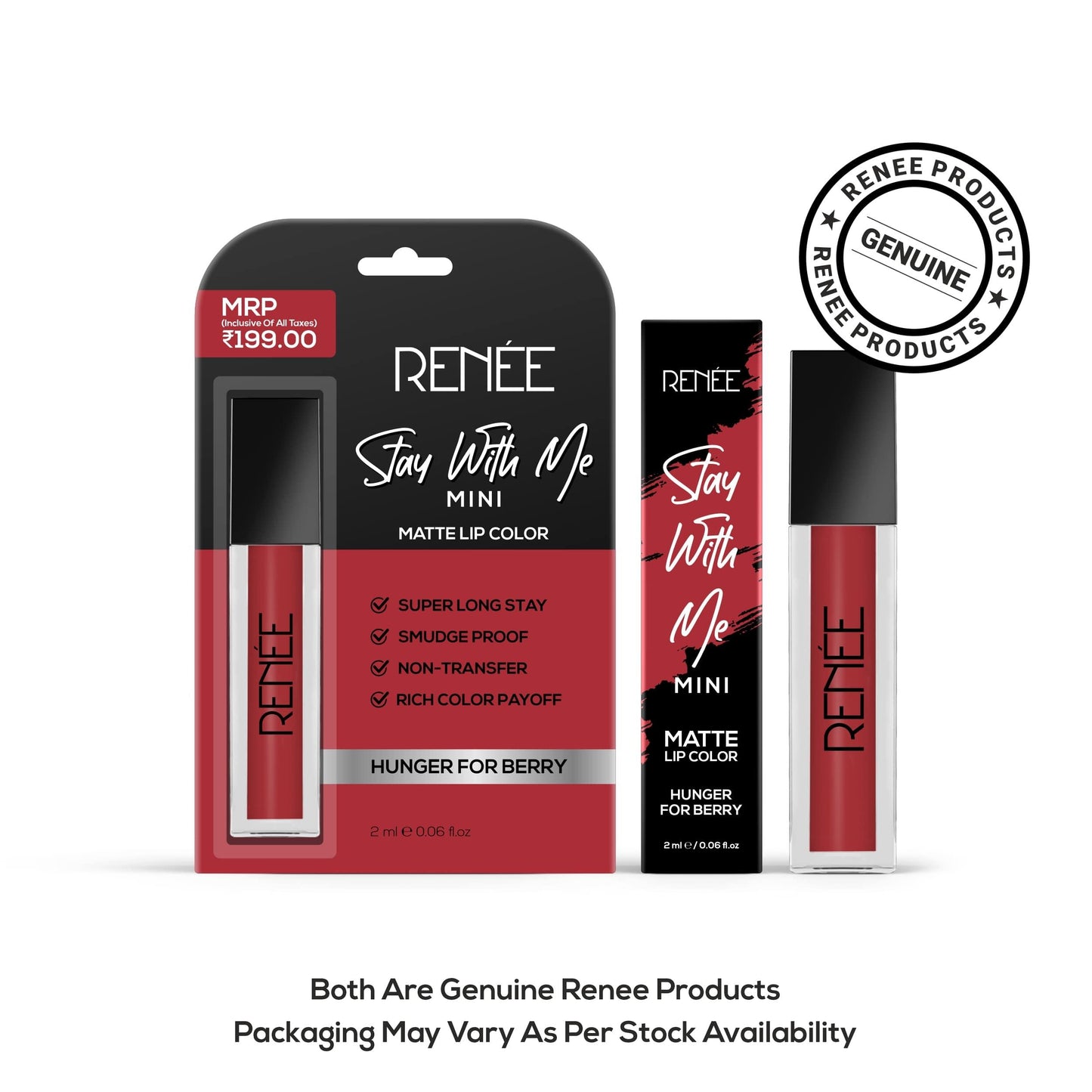 RENEE Stay With Me Mini Matte Lip Color, 2 ml