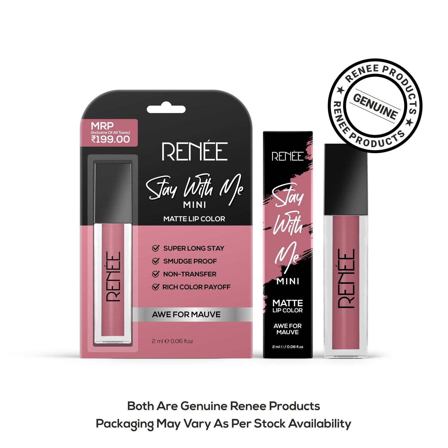 RENEE Stay With Me Mini Matte Lip Color, 2 ml