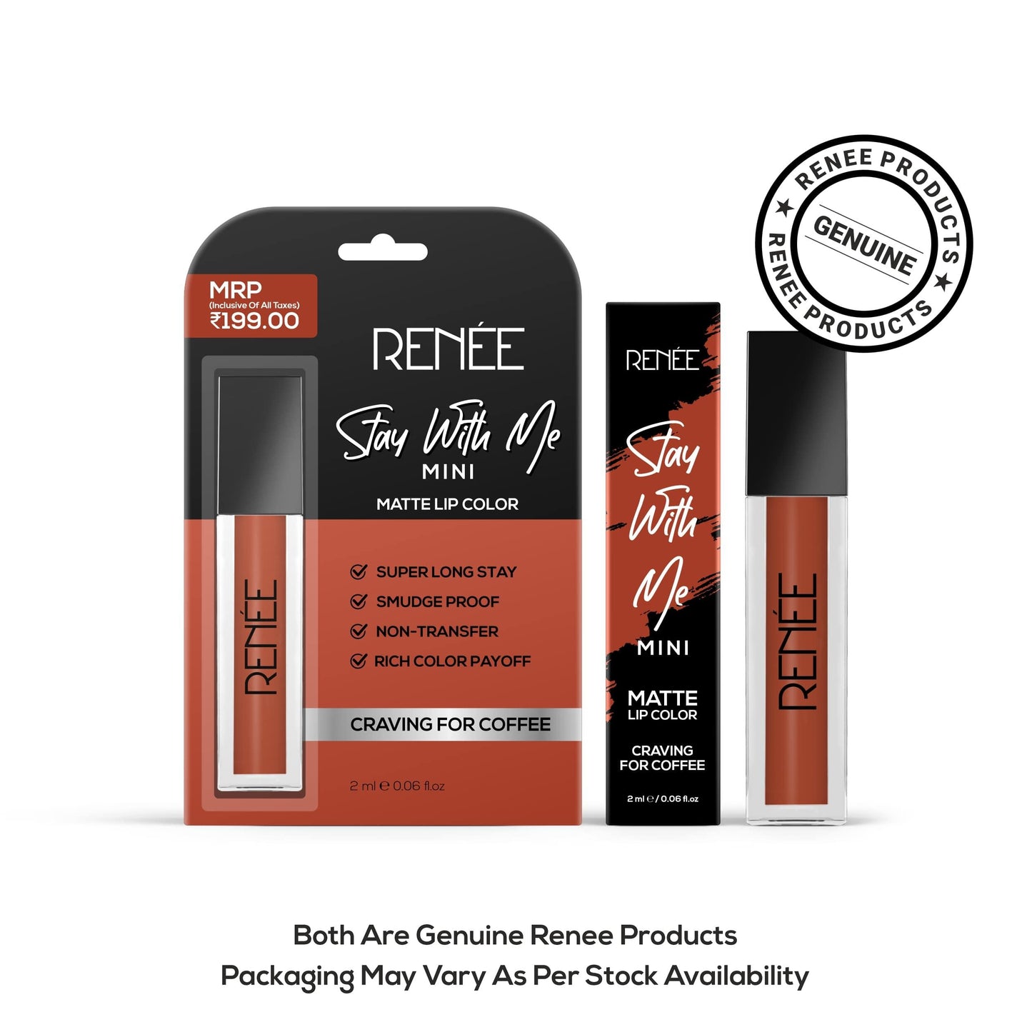 RENEE Stay With Me Mini Matte Lip Color, 2 ml