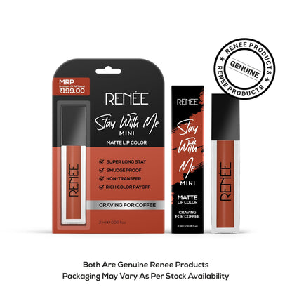 RENEE Stay With Me Mini Matte Lip Color, 2 ml