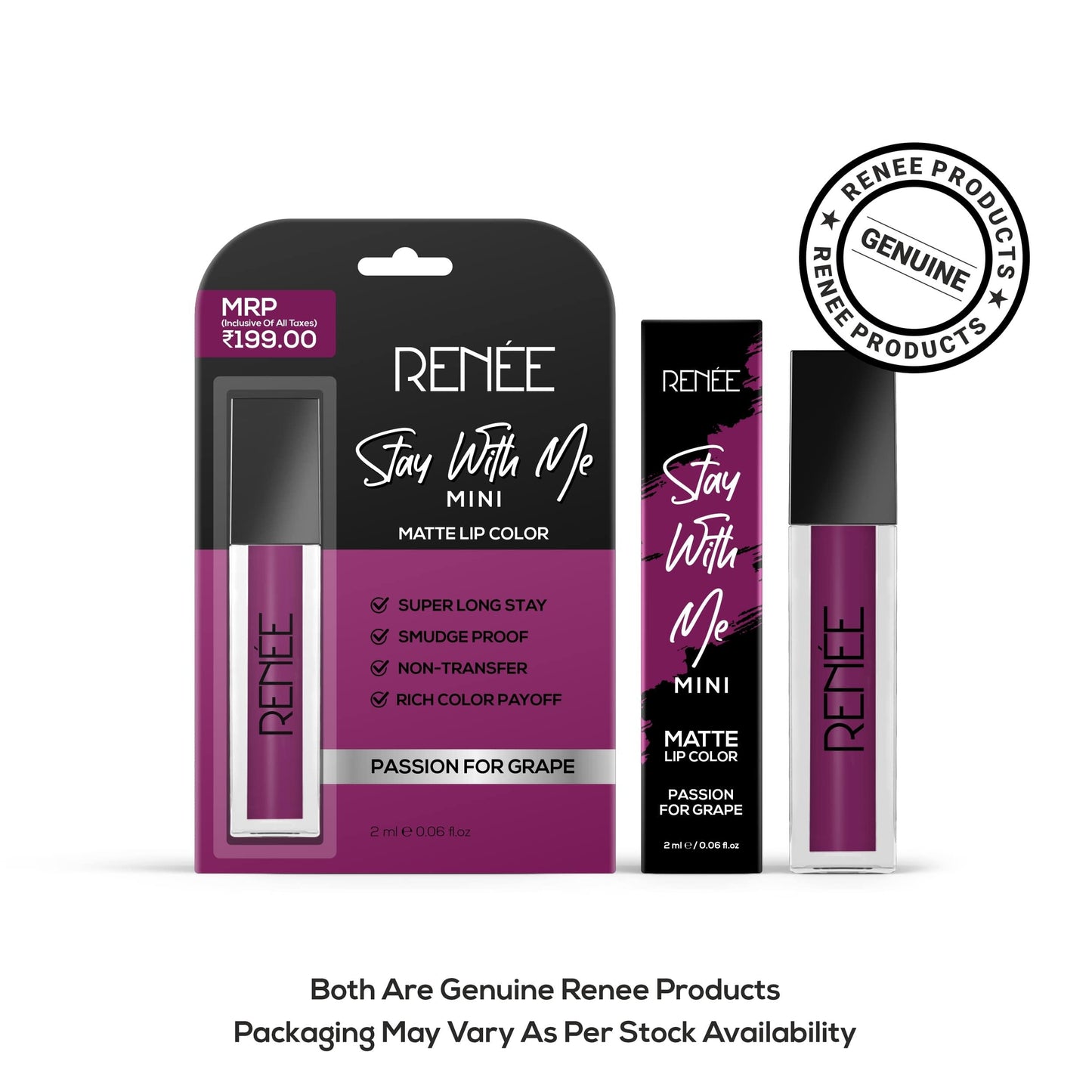 RENEE Stay With Me Mini Matte Lip Color, 2 ml
