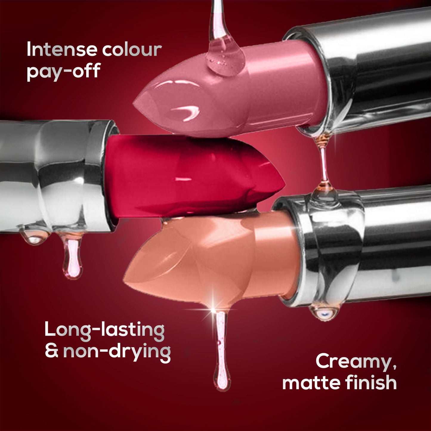 RENEE The Matte Edit Lipstick Combo, Pack Of 3 (4.5g Each)