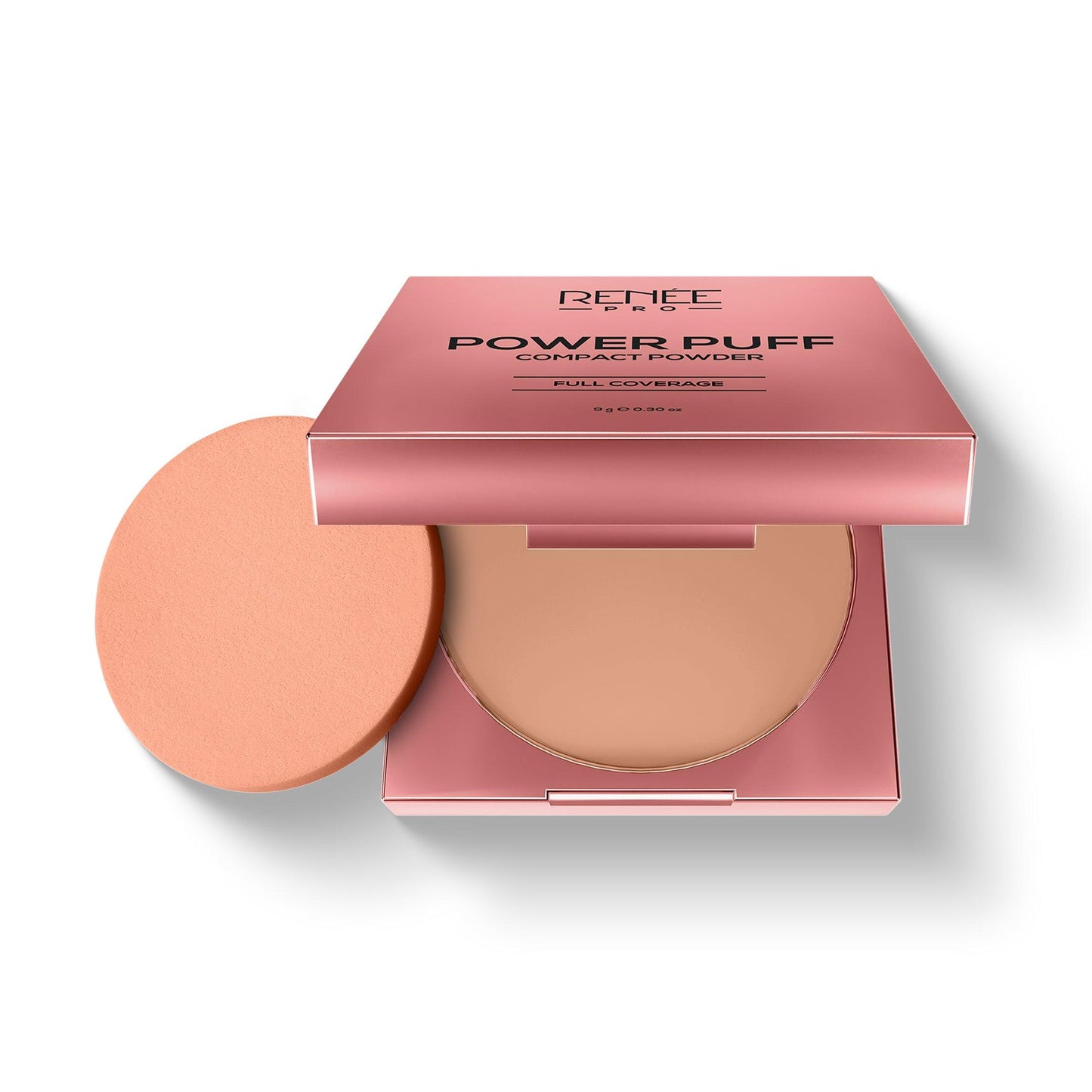 RENEE PRO Power Puff Compact Powder, 9 Gm