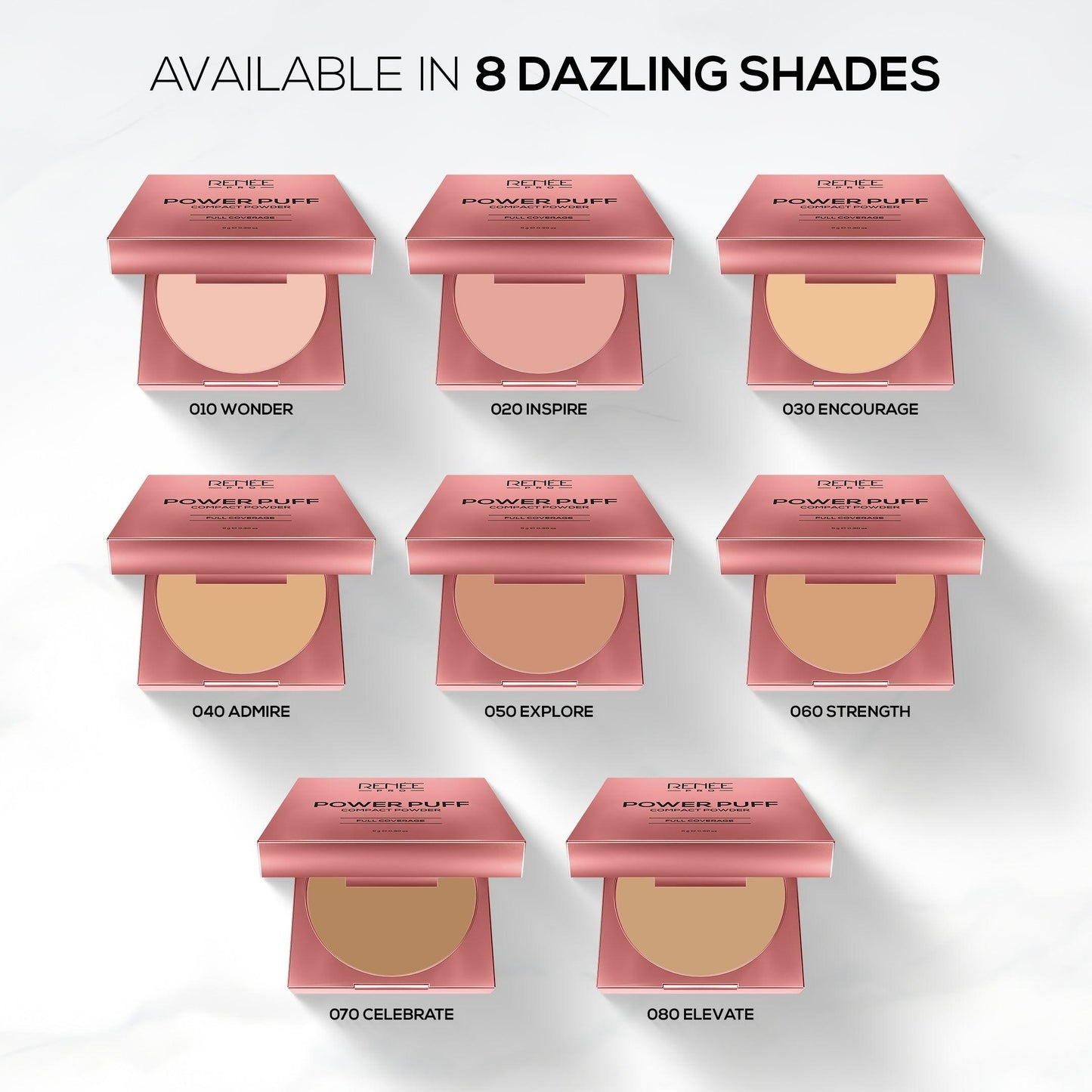 RENEE PRO Power Puff Compact Powder, 9 Gm