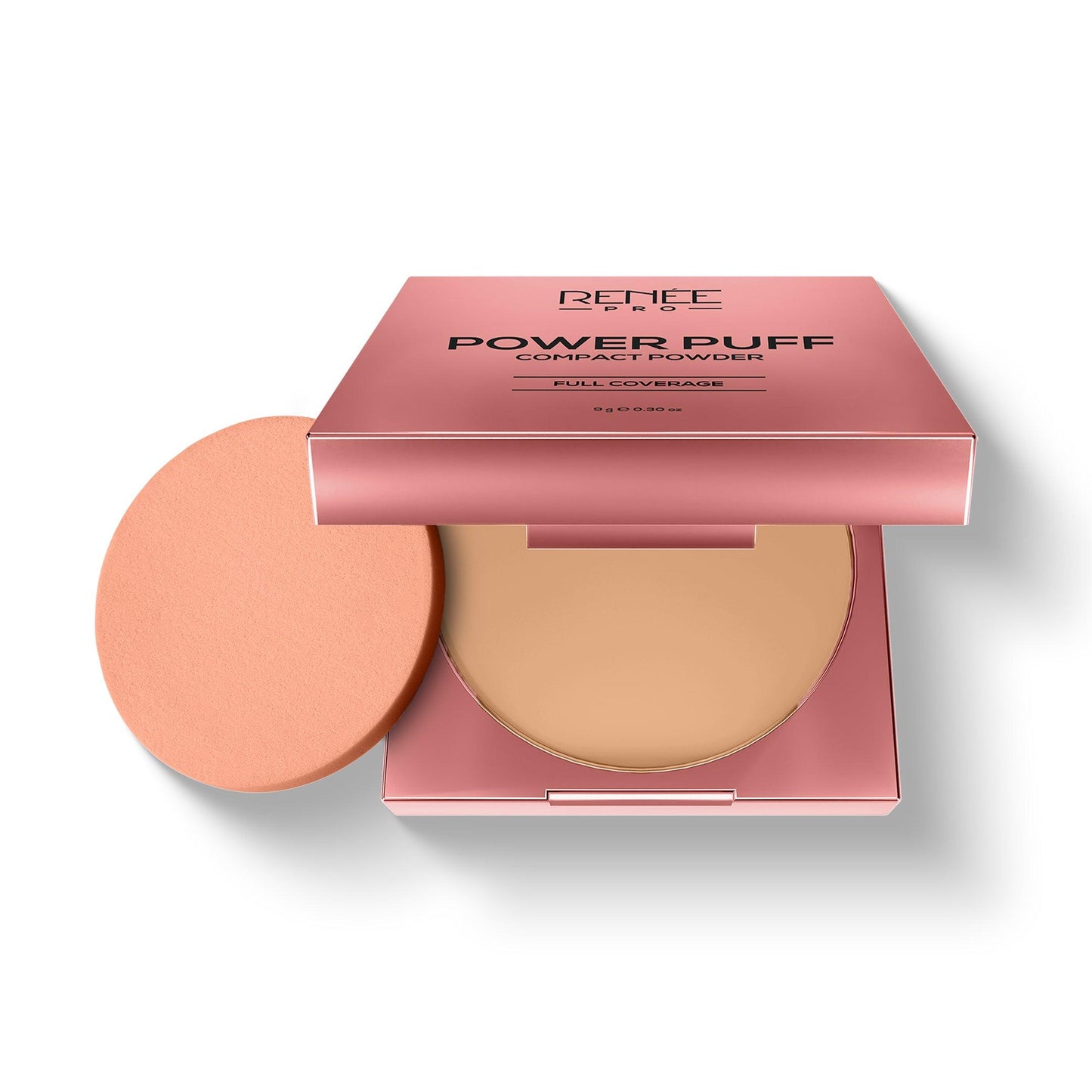 RENEE PRO Power Puff Compact Powder, 9 Gm