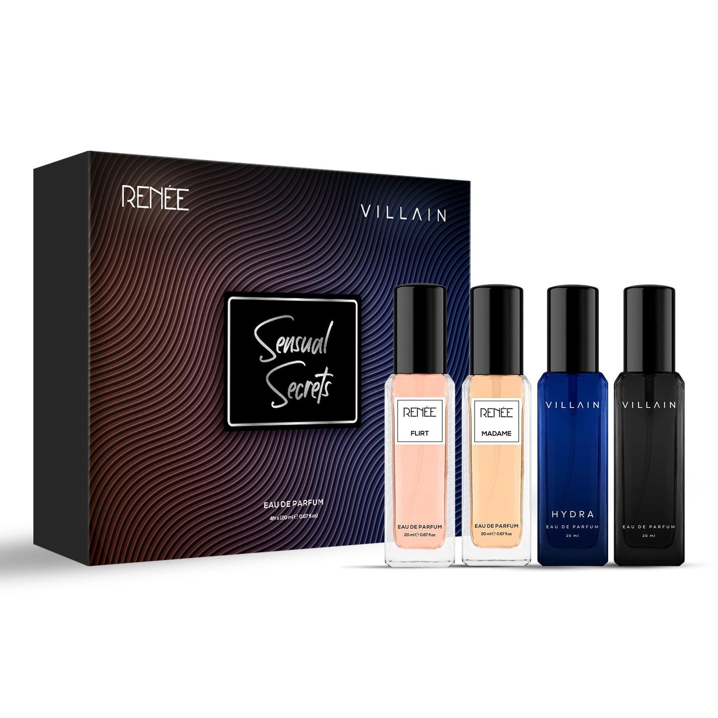 RENEE x VILLAIN Sensual Secrets Eau De Parfum Unisex Gift Set, 20 ml each