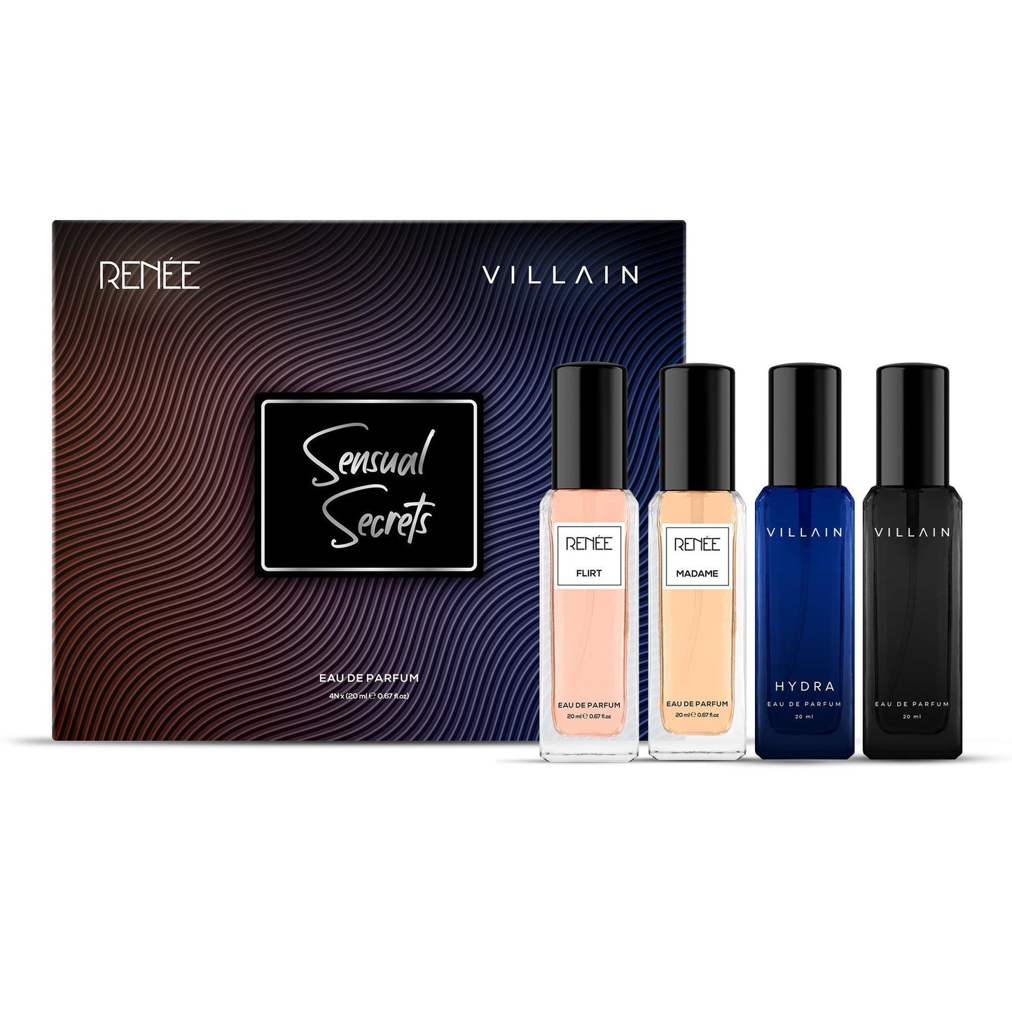 RENEE x VILLAIN Sensual Secrets Eau De Parfum Unisex Gift Set, 20 ml each